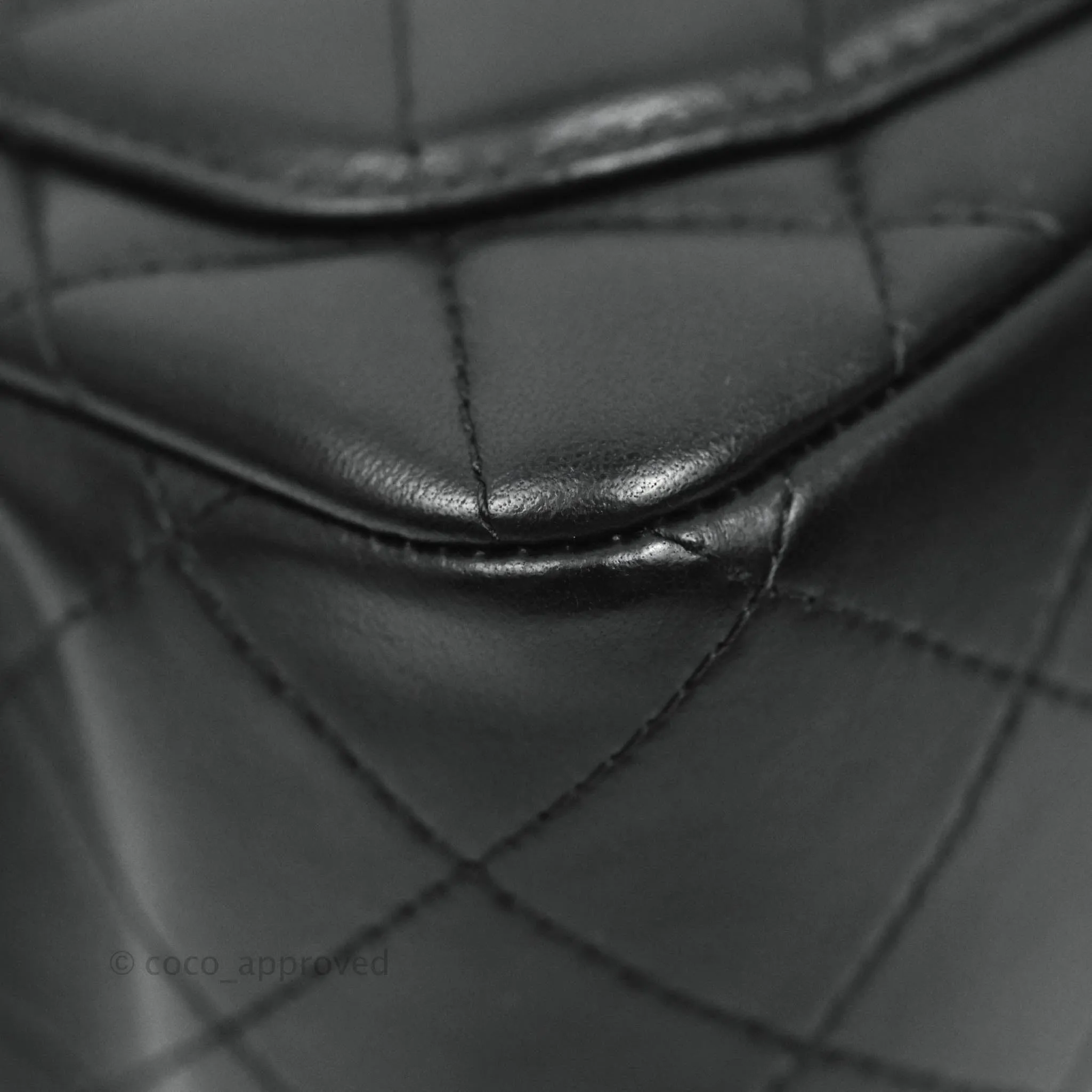 Chanel Quilted Mini Square Black Lambskin Gold Hardware