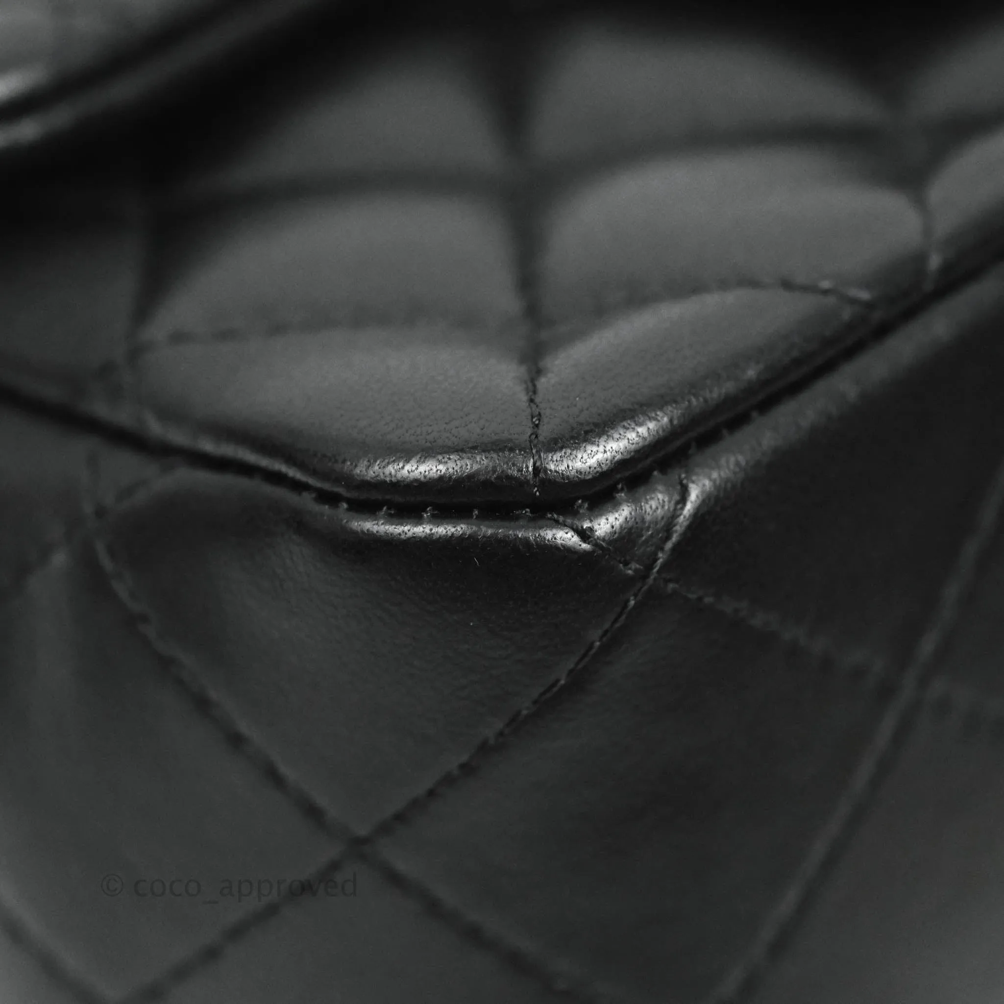 Chanel Quilted Mini Square Black Lambskin Gold Hardware