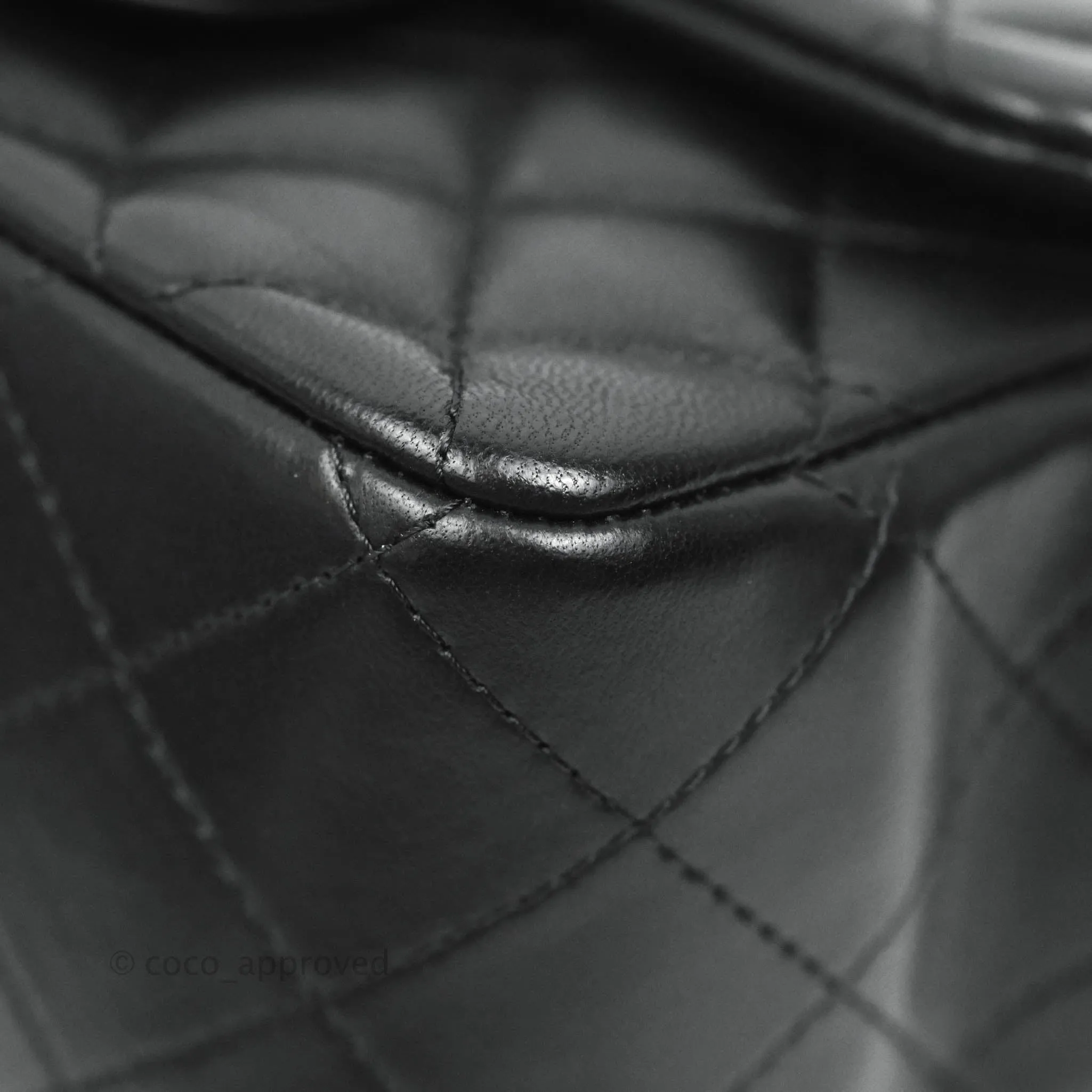 Chanel Quilted Mini Square Black Lambskin Gold Hardware
