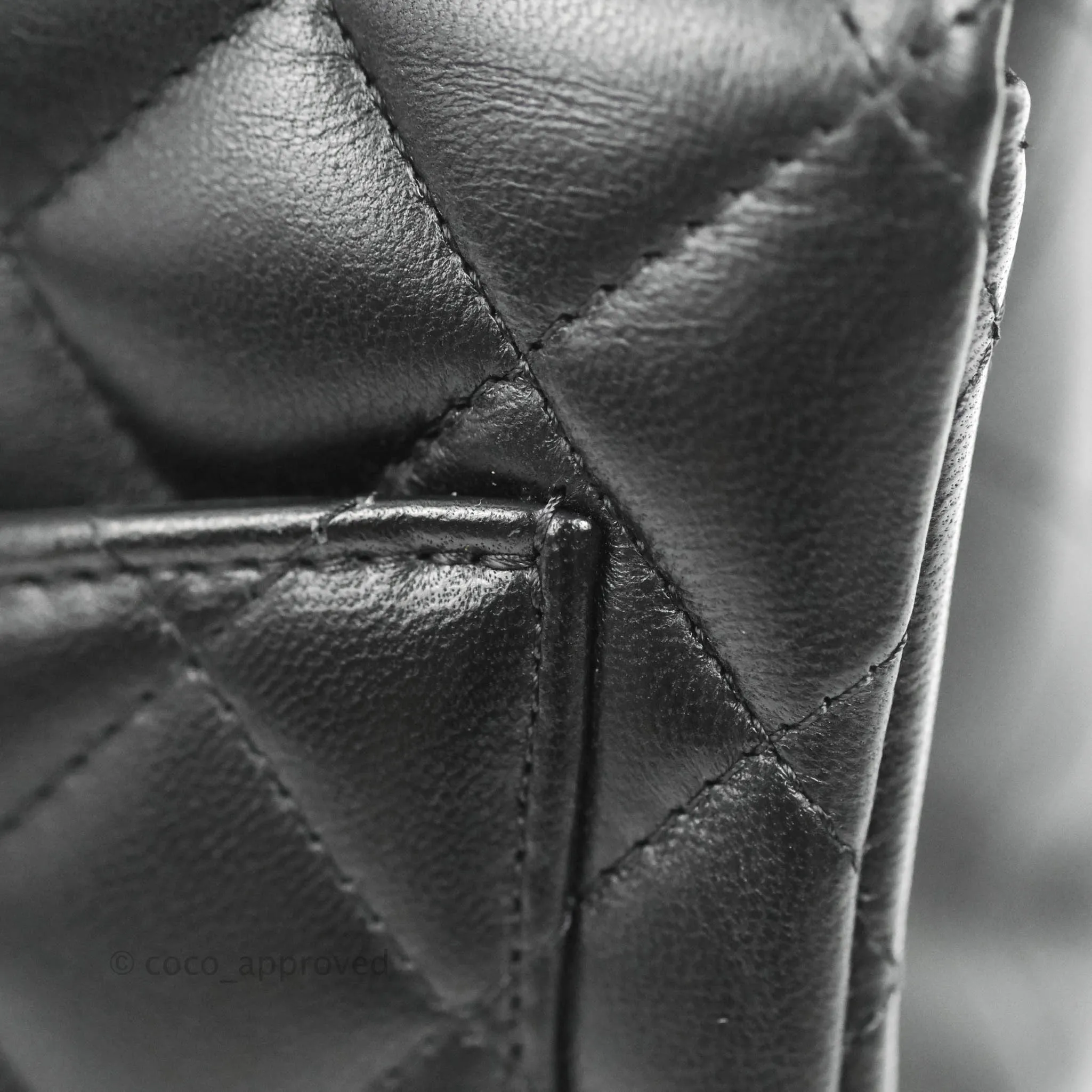 Chanel Quilted Mini Square Black Lambskin Gold Hardware