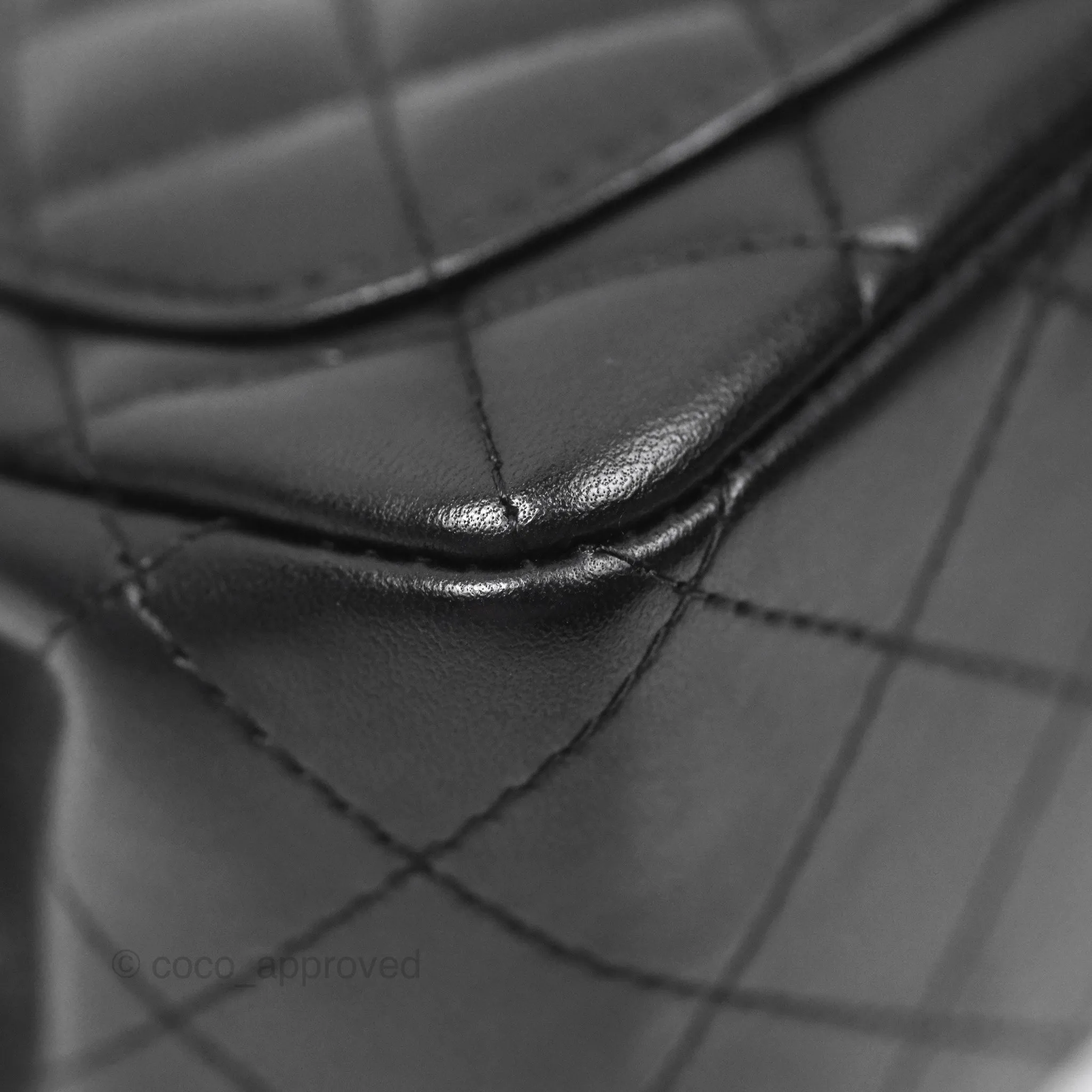 Chanel Quilted Mini Square Flap Black Lambskin Gold Hardware