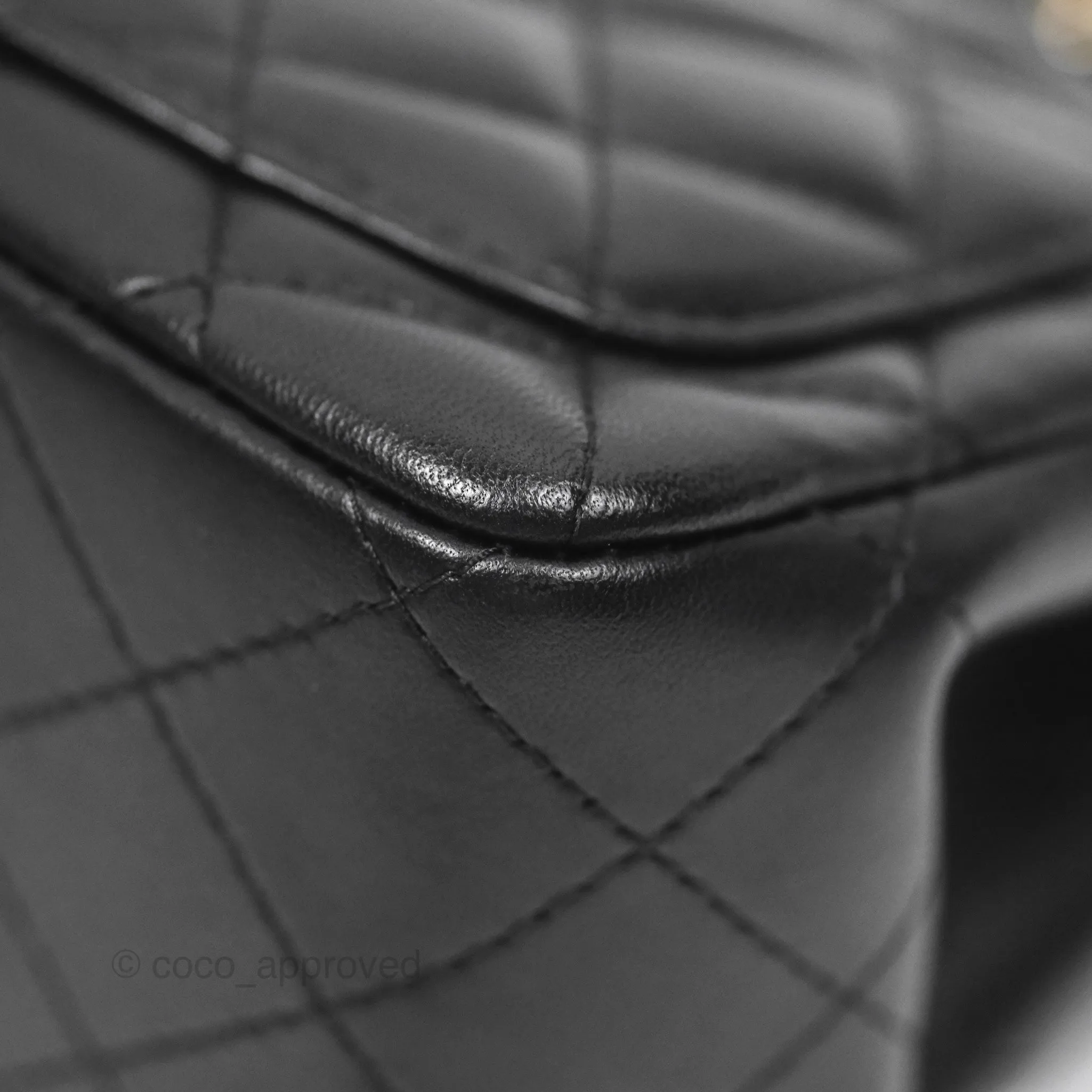 Chanel Quilted Mini Square Flap Black Lambskin Gold Hardware