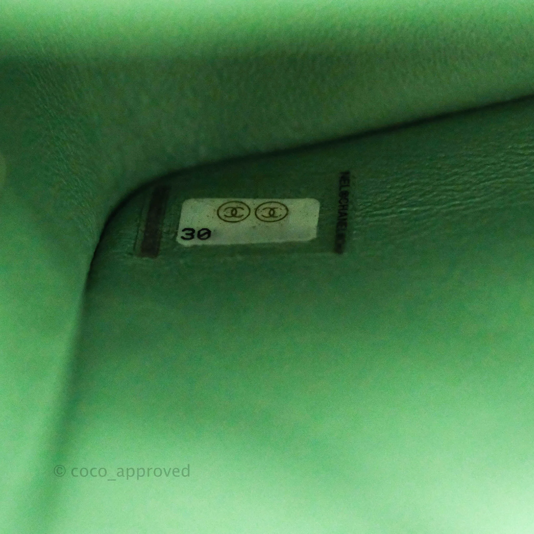 Chanel Quilted Mini Square Green Lambskin Gold Hardware