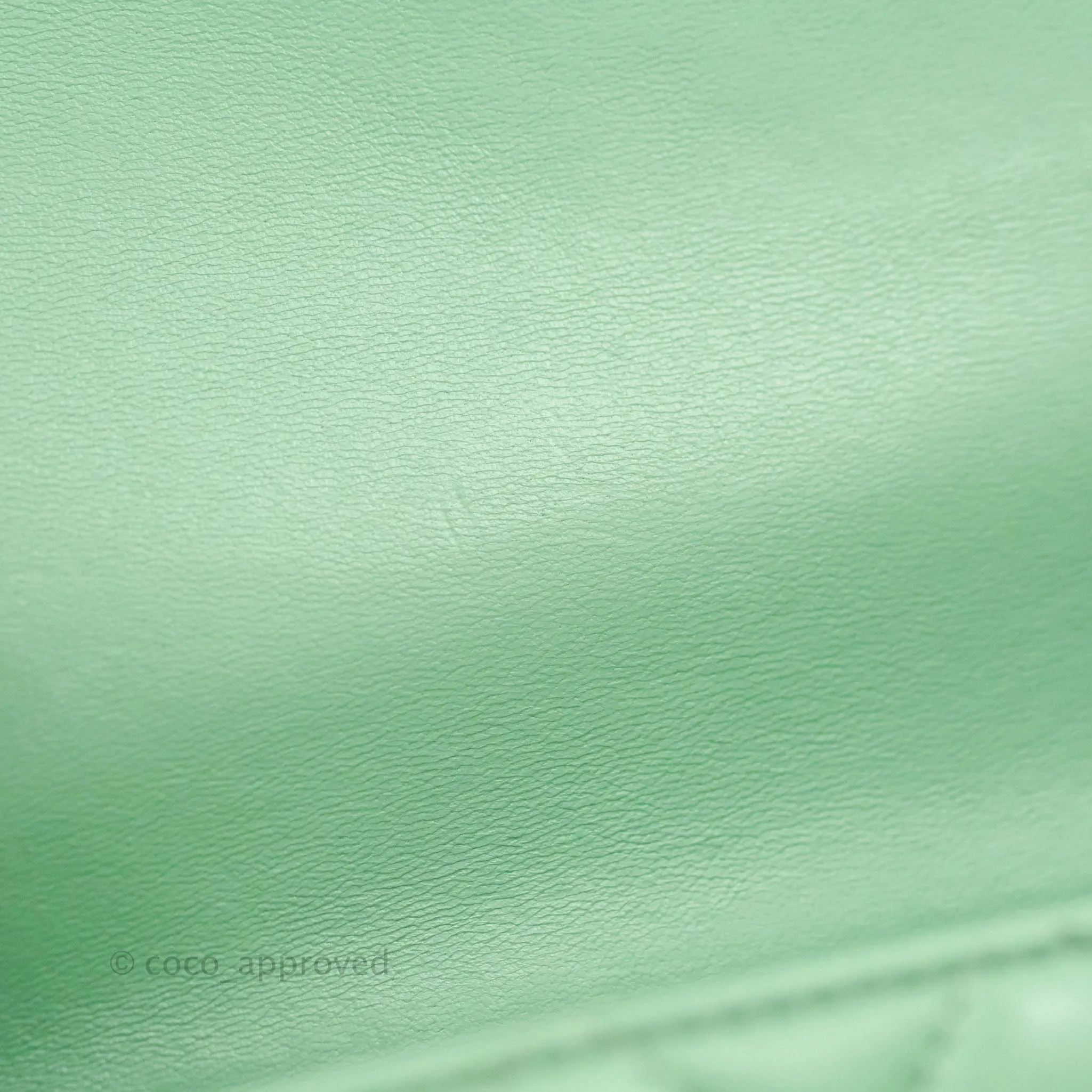 Chanel Quilted Mini Square Green Lambskin Gold Hardware