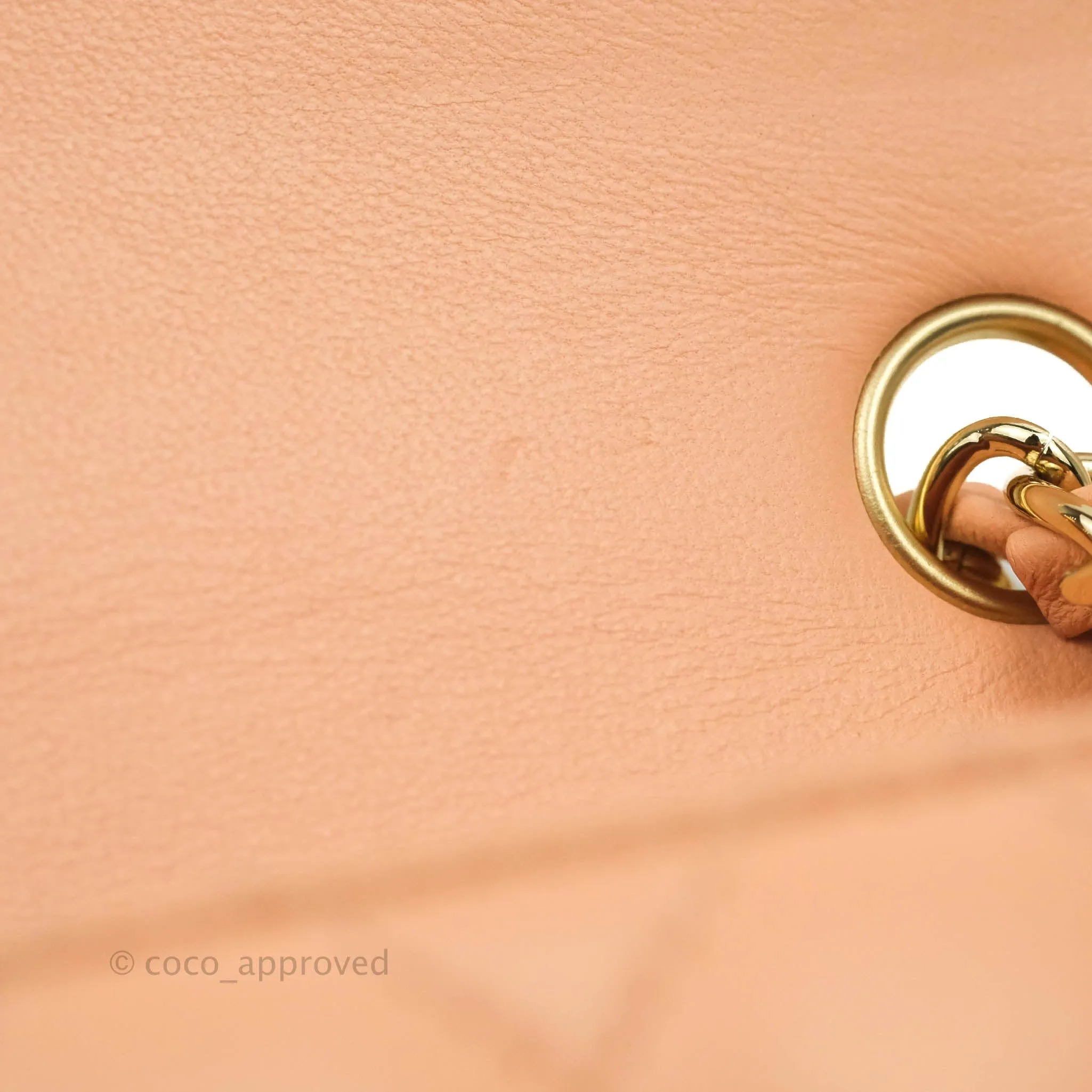 Chanel Quilted Mini Square Light Beige Pink Lambskin Gold Hardware