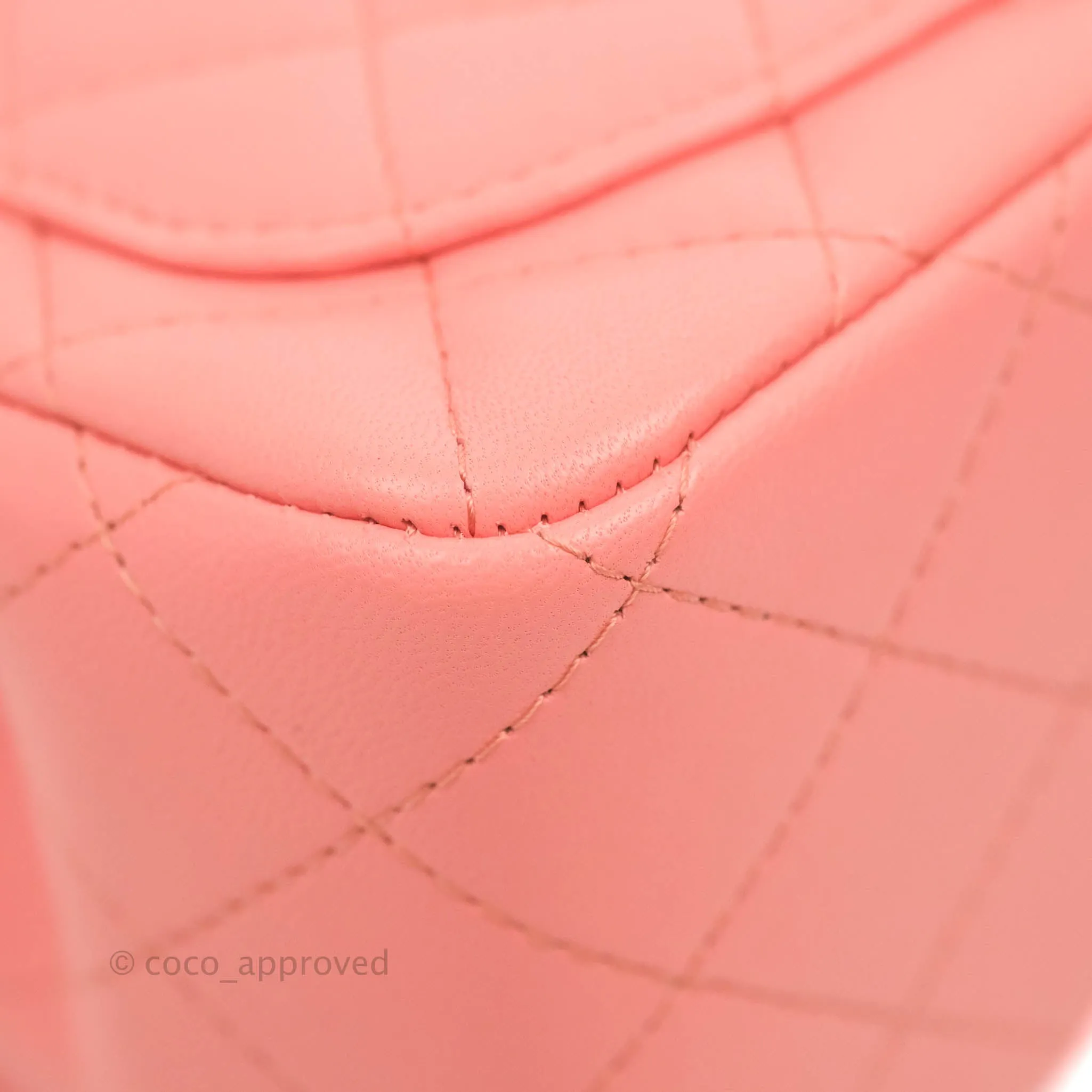 Chanel Quilted Mini Square Pink Lambskin Gold Hardware