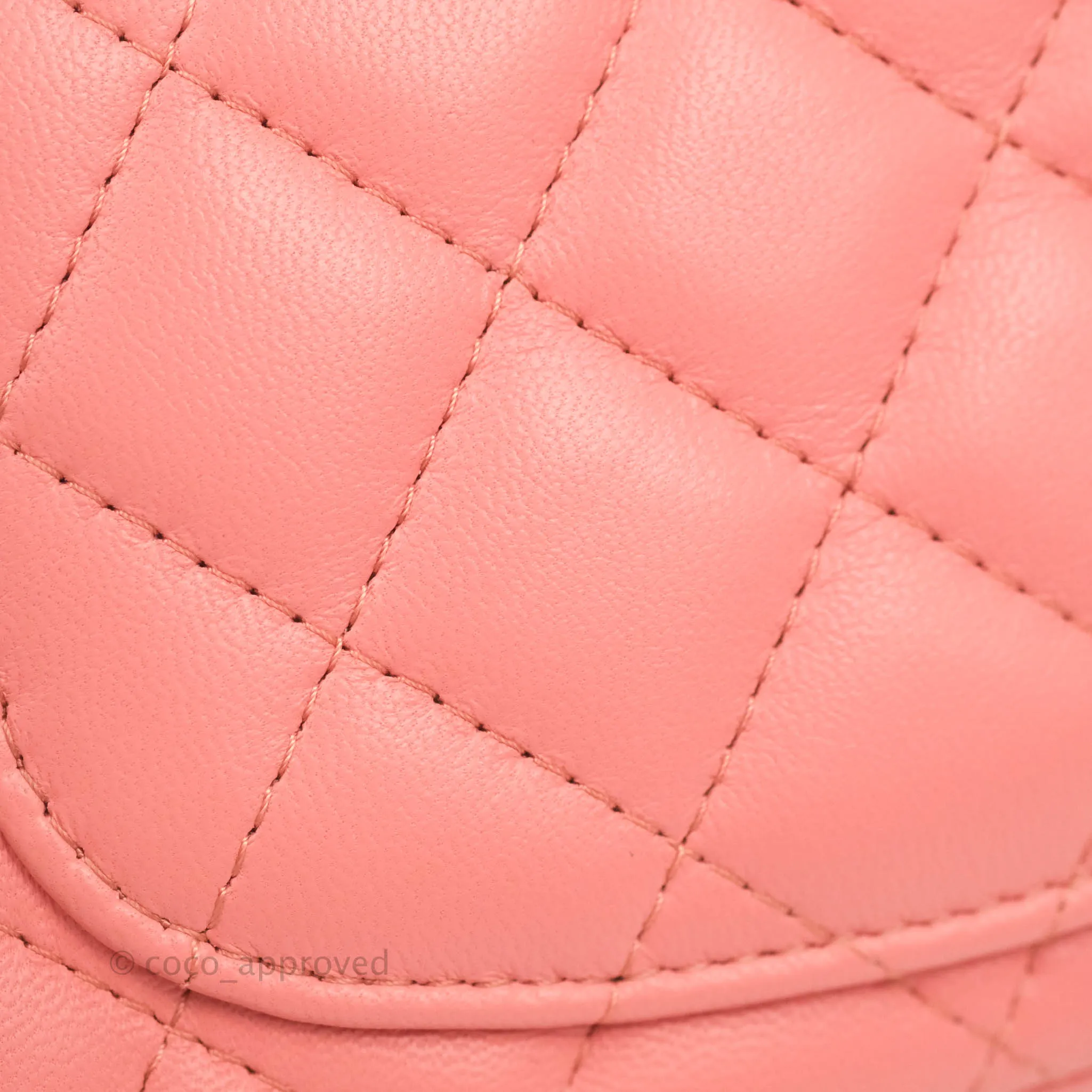 Chanel Quilted Mini Square Pink Lambskin Gold Hardware