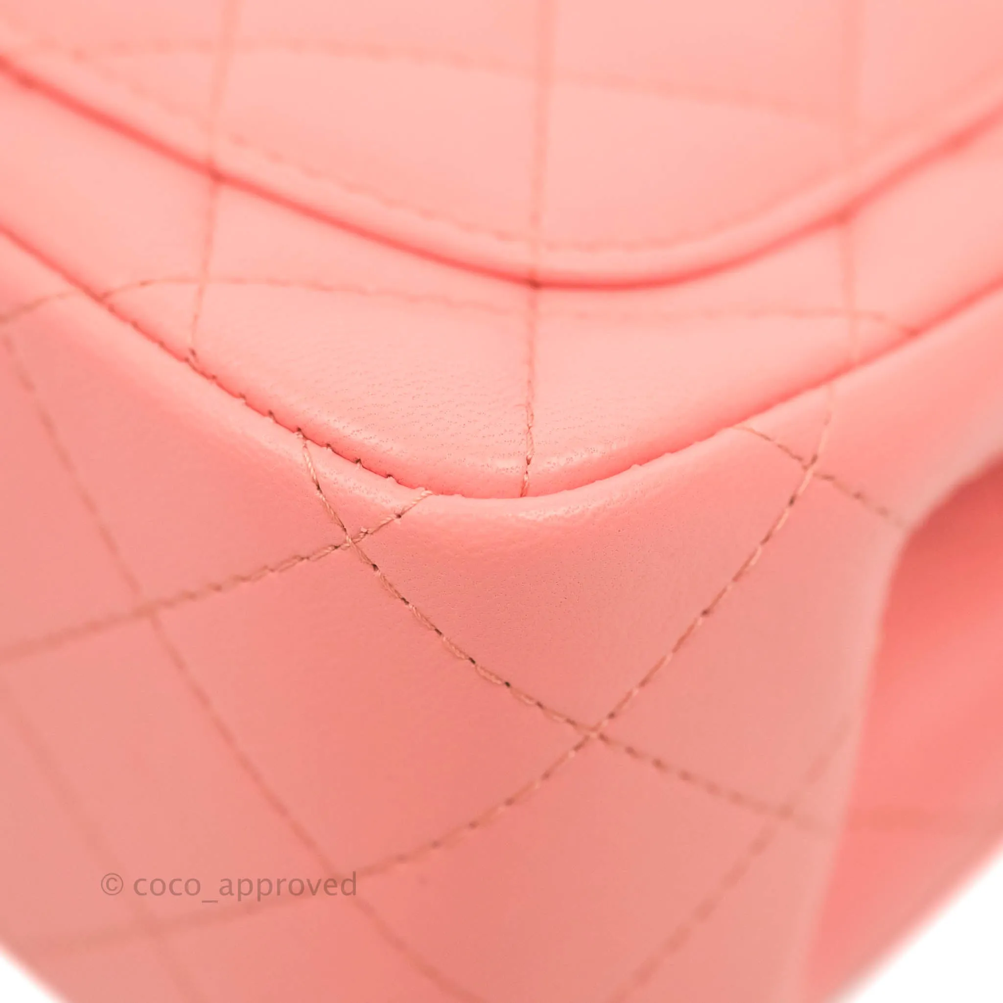Chanel Quilted Mini Square Pink Lambskin Gold Hardware