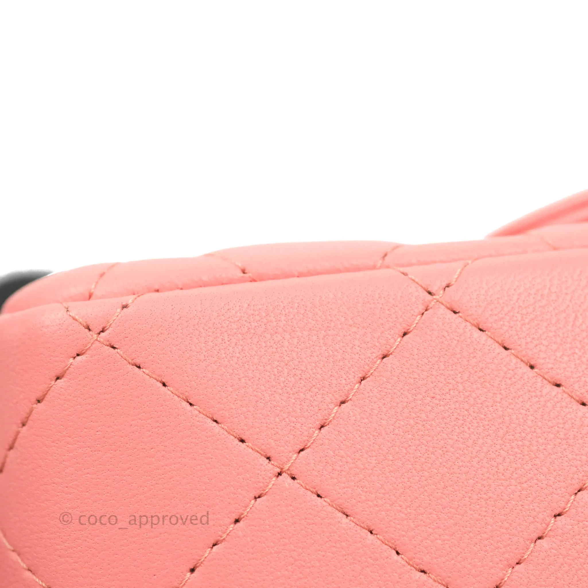 Chanel Quilted Mini Square Pink Lambskin Gold Hardware