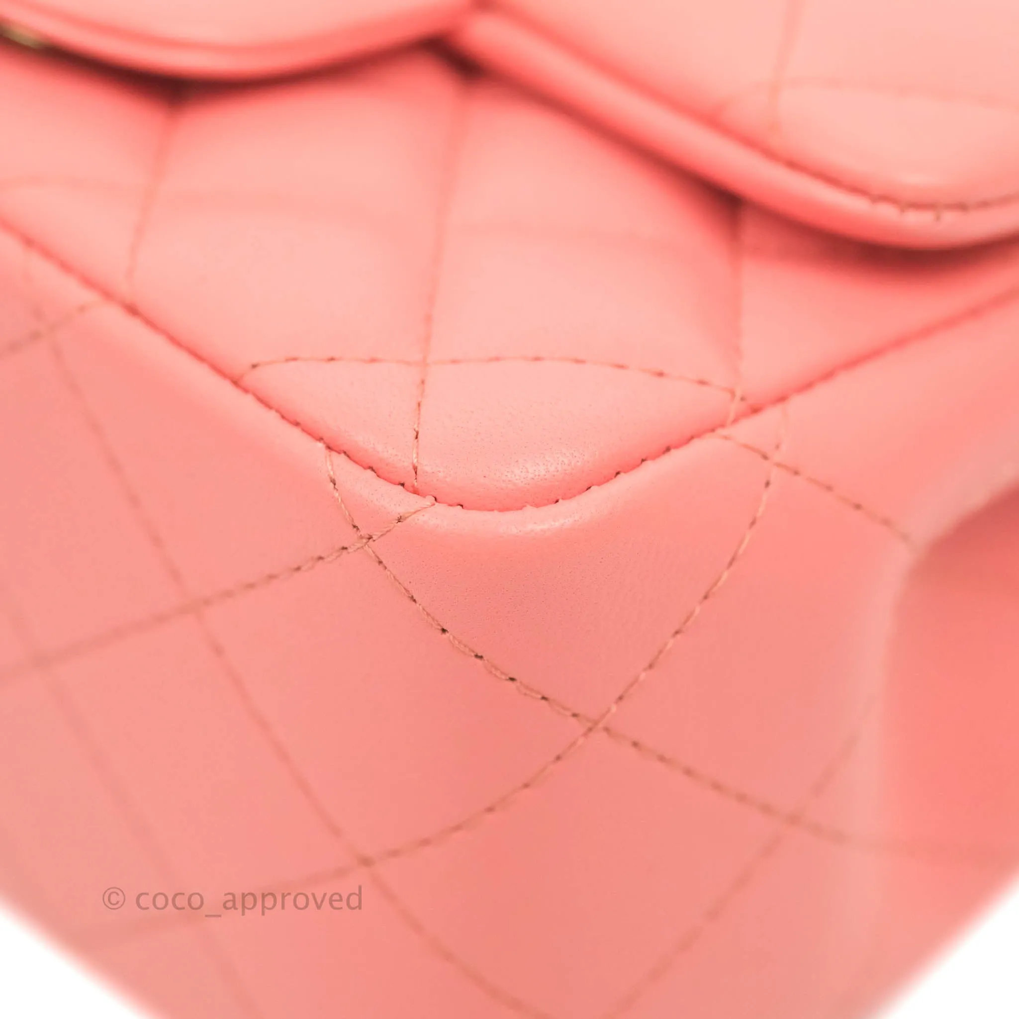 Chanel Quilted Mini Square Pink Lambskin Gold Hardware