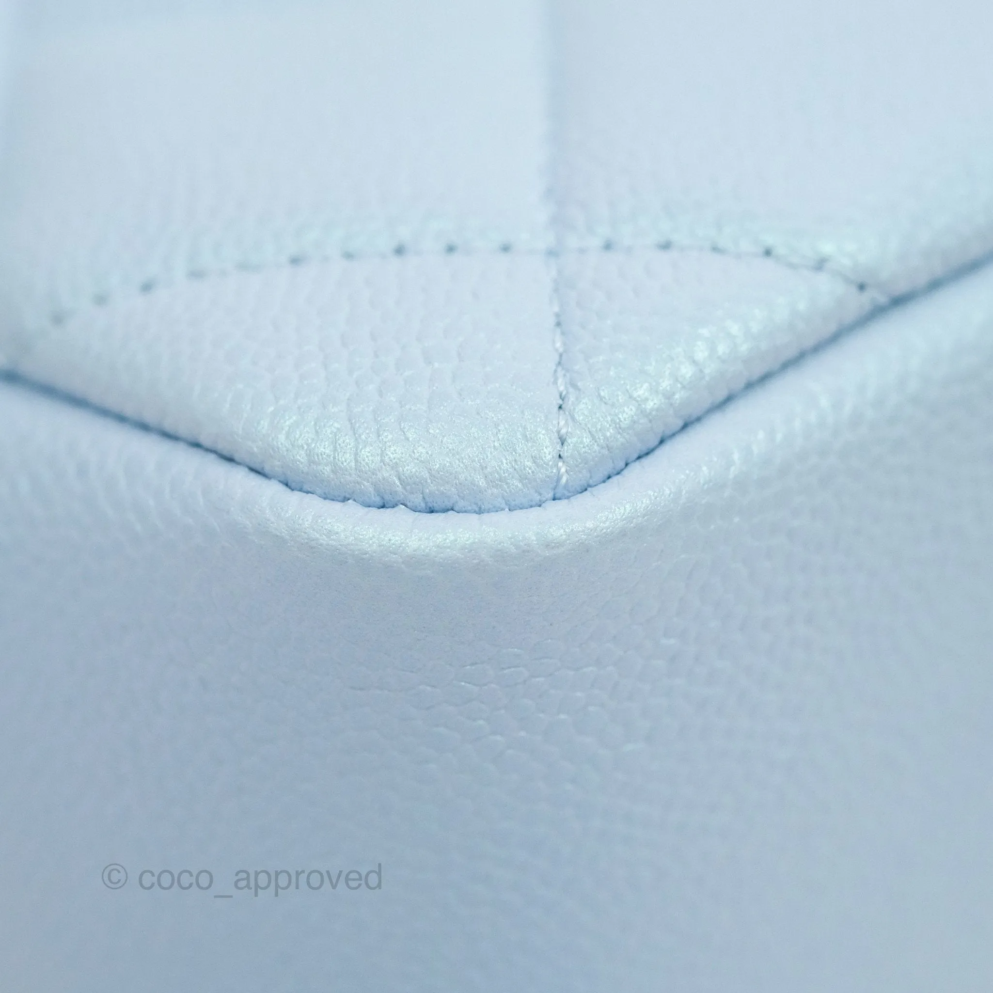 Chanel Quilted My Perfect Mini Iridescent Blue Caviar Aged Gold Hardware