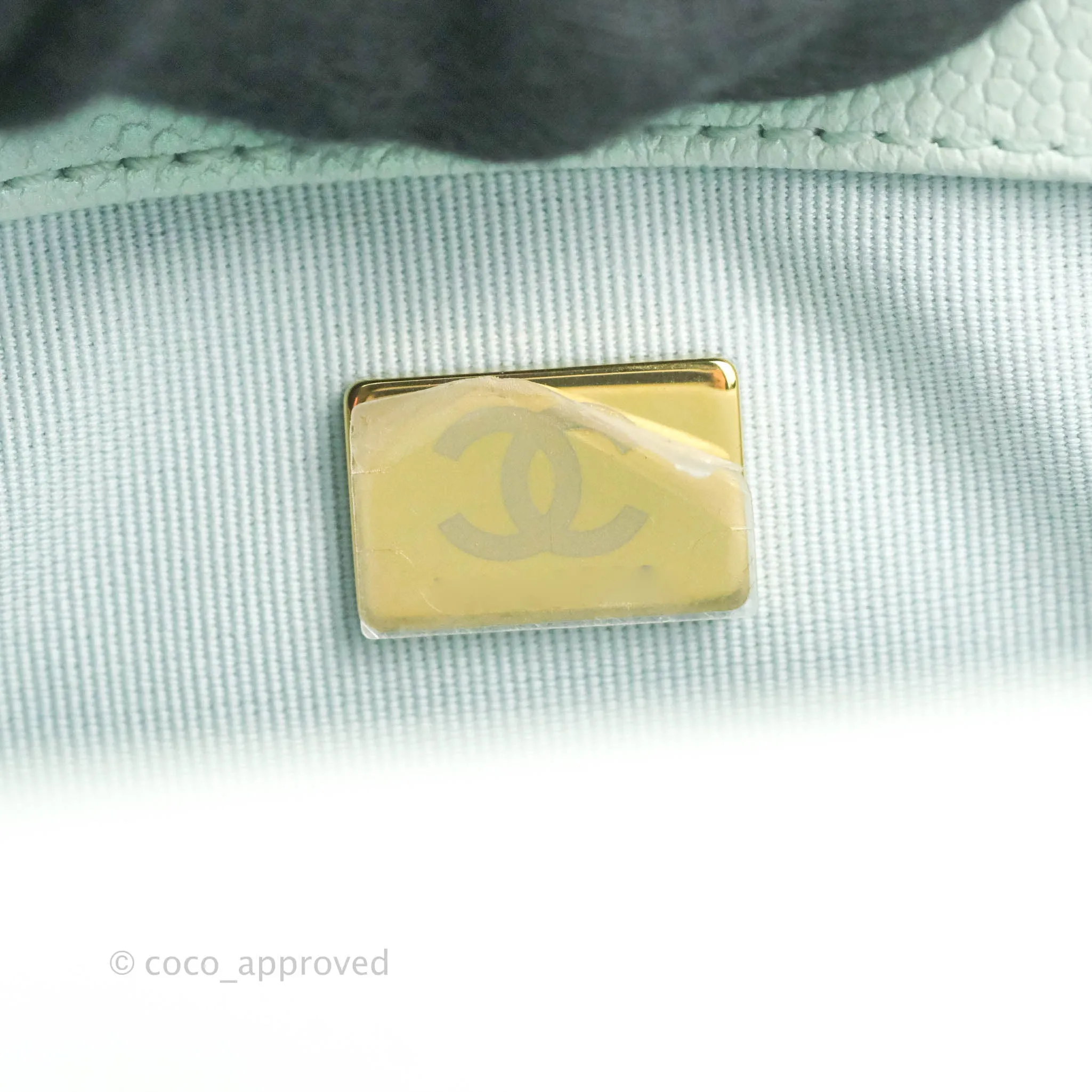 Chanel Quilted My Perfect Mini Iridescent Mint Green Caviar Aged Gold Hardware 21K