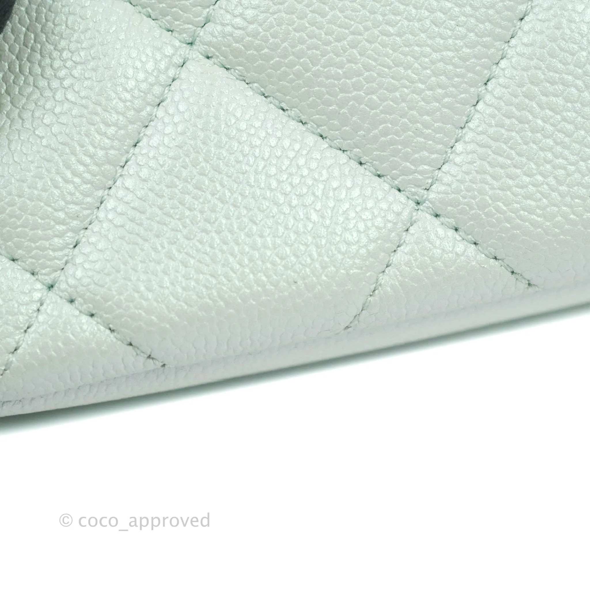 Chanel Quilted My Perfect Mini Iridescent Mint Green Caviar Aged Gold Hardware 21K
