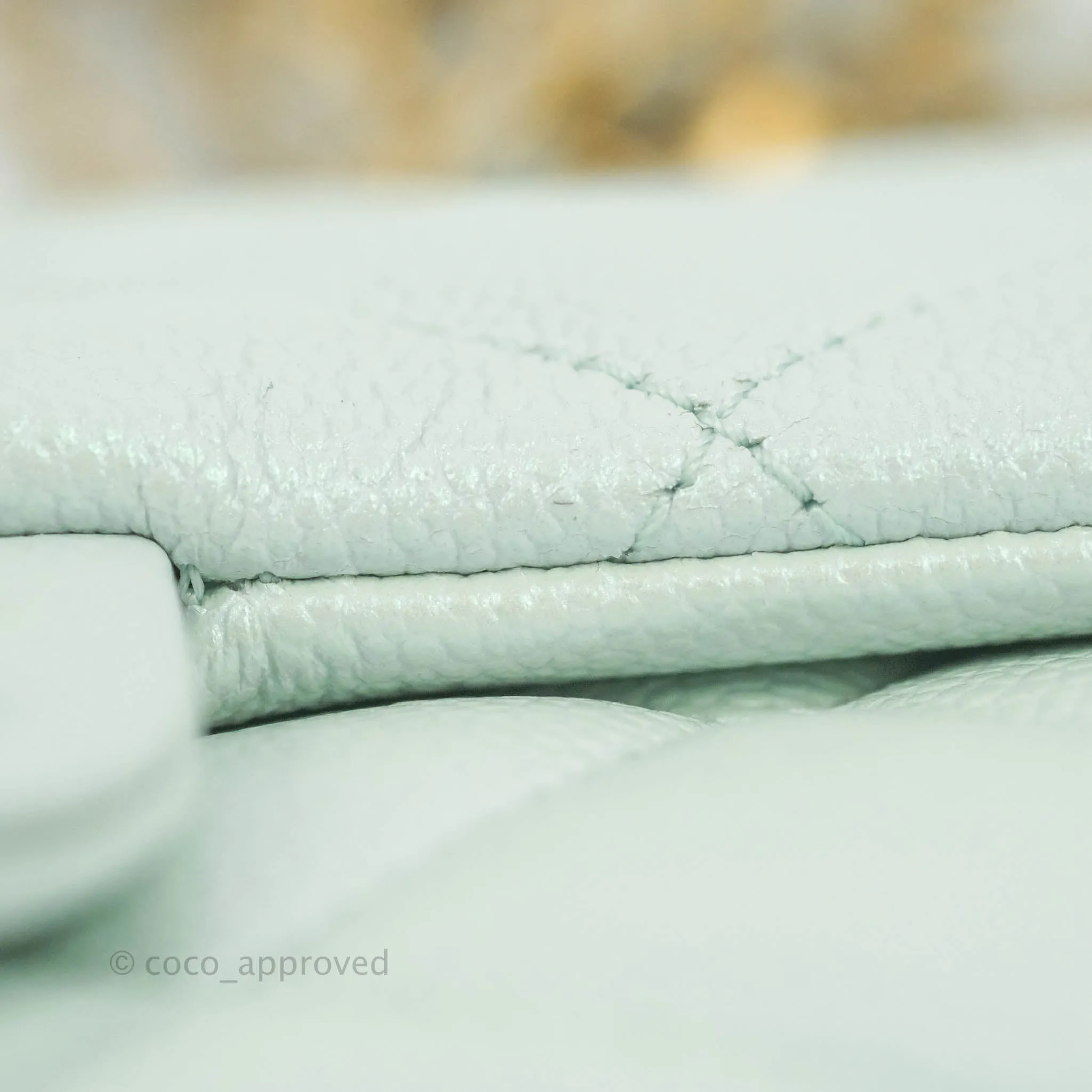 Chanel Quilted My Perfect Mini Iridescent Mint Green Caviar Aged Gold Hardware 21K