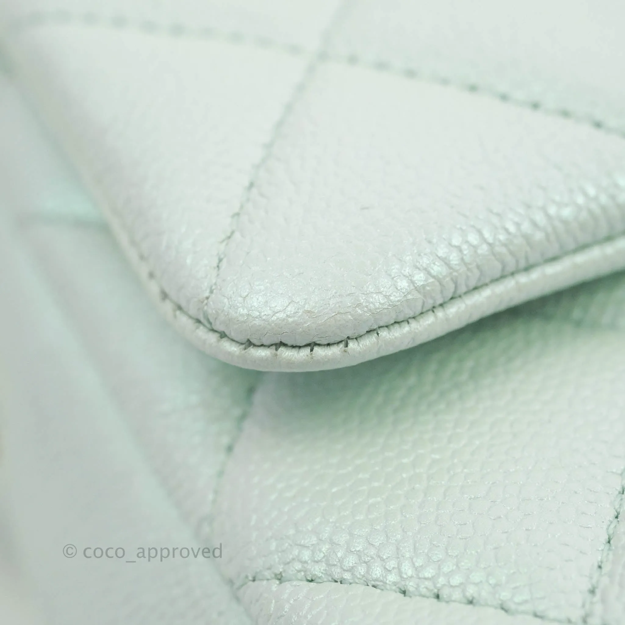 Chanel Quilted My Perfect Mini Iridescent Mint Green Caviar Aged Gold Hardware 21K