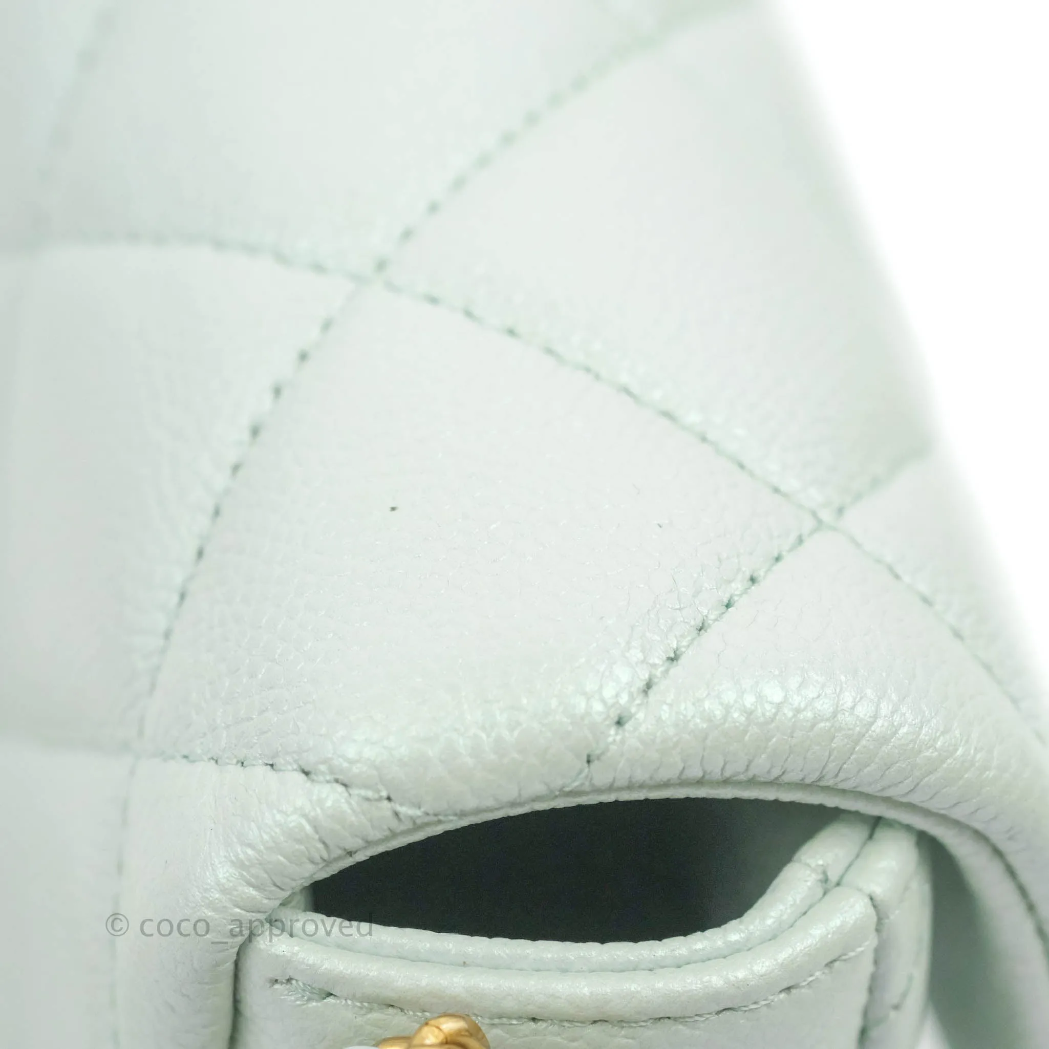 Chanel Quilted My Perfect Mini Iridescent Mint Green Caviar Aged Gold Hardware 21K