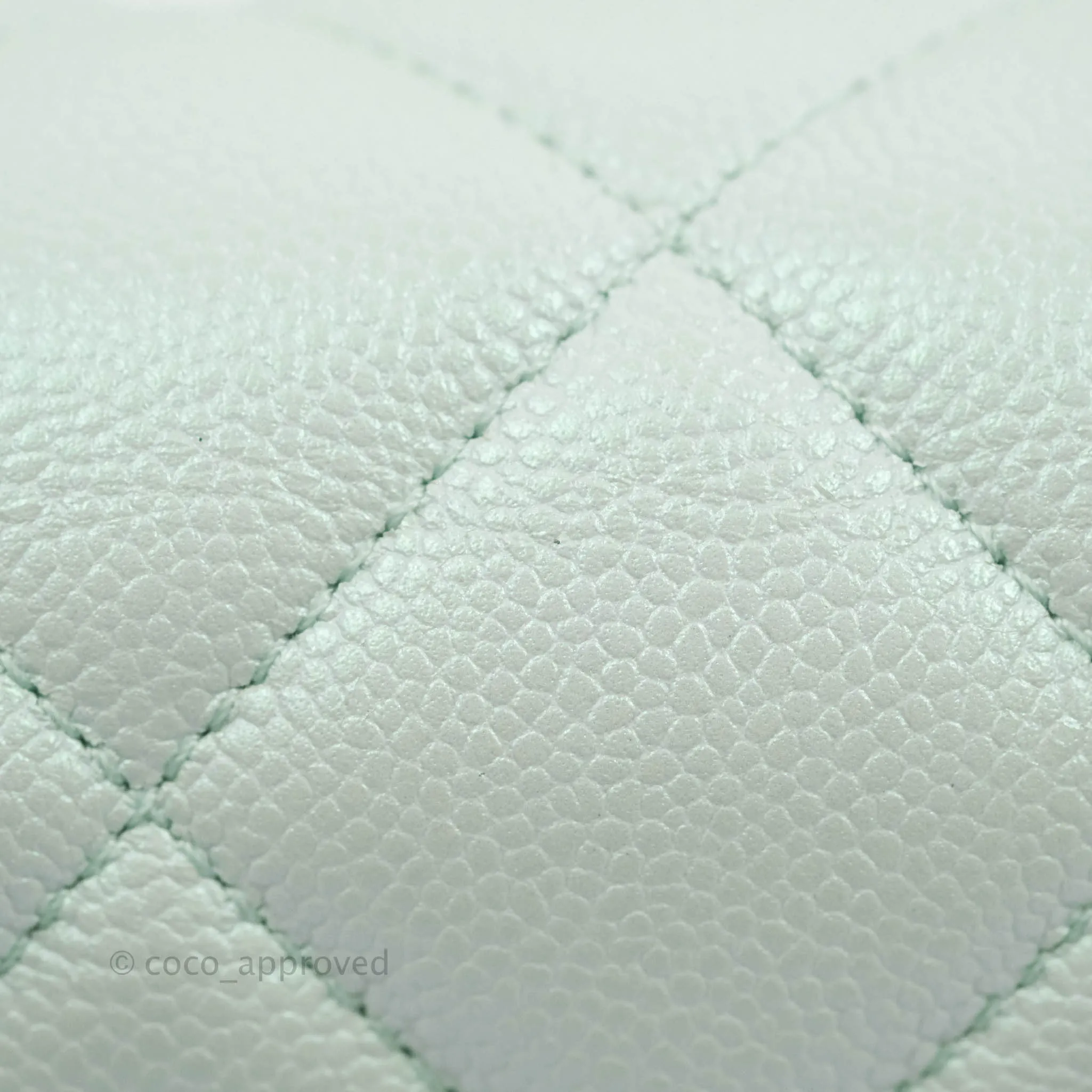 Chanel Quilted My Perfect Mini Iridescent Mint Green Caviar Aged Gold Hardware 21K