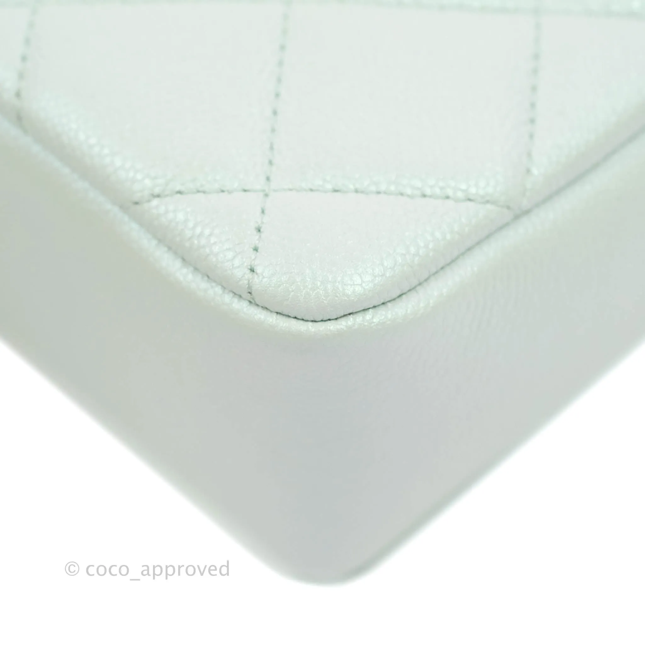 Chanel Quilted My Perfect Mini Iridescent Mint Green Caviar Aged Gold Hardware 21K
