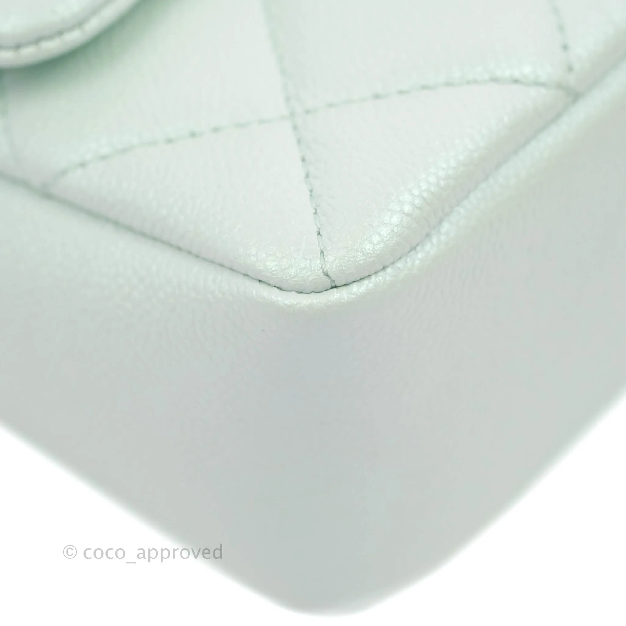 Chanel Quilted My Perfect Mini Iridescent Mint Green Caviar Aged Gold Hardware 21K