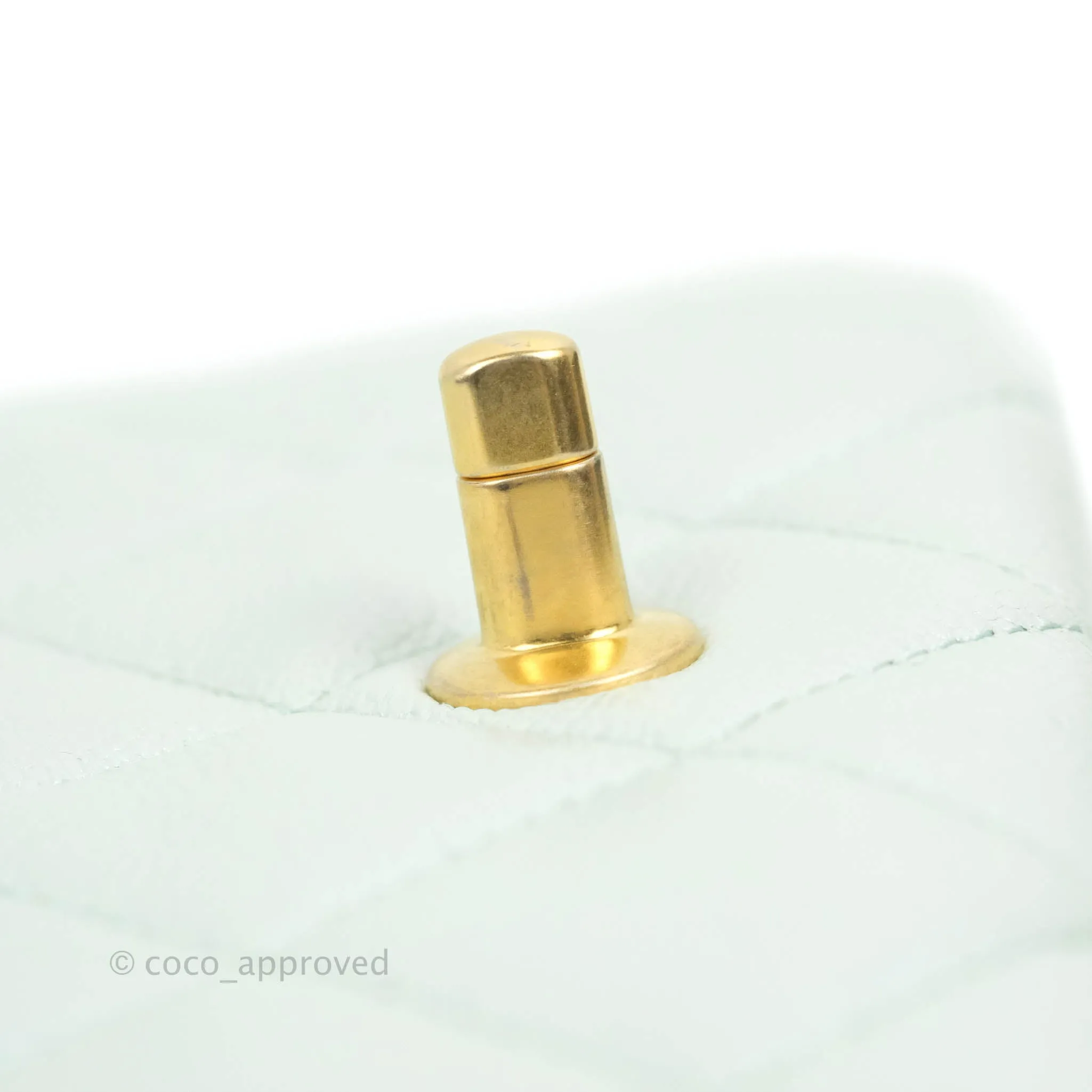 Chanel Quilted My Perfect Mini Iridescent Mint Green Caviar Aged Gold Hardware 21K