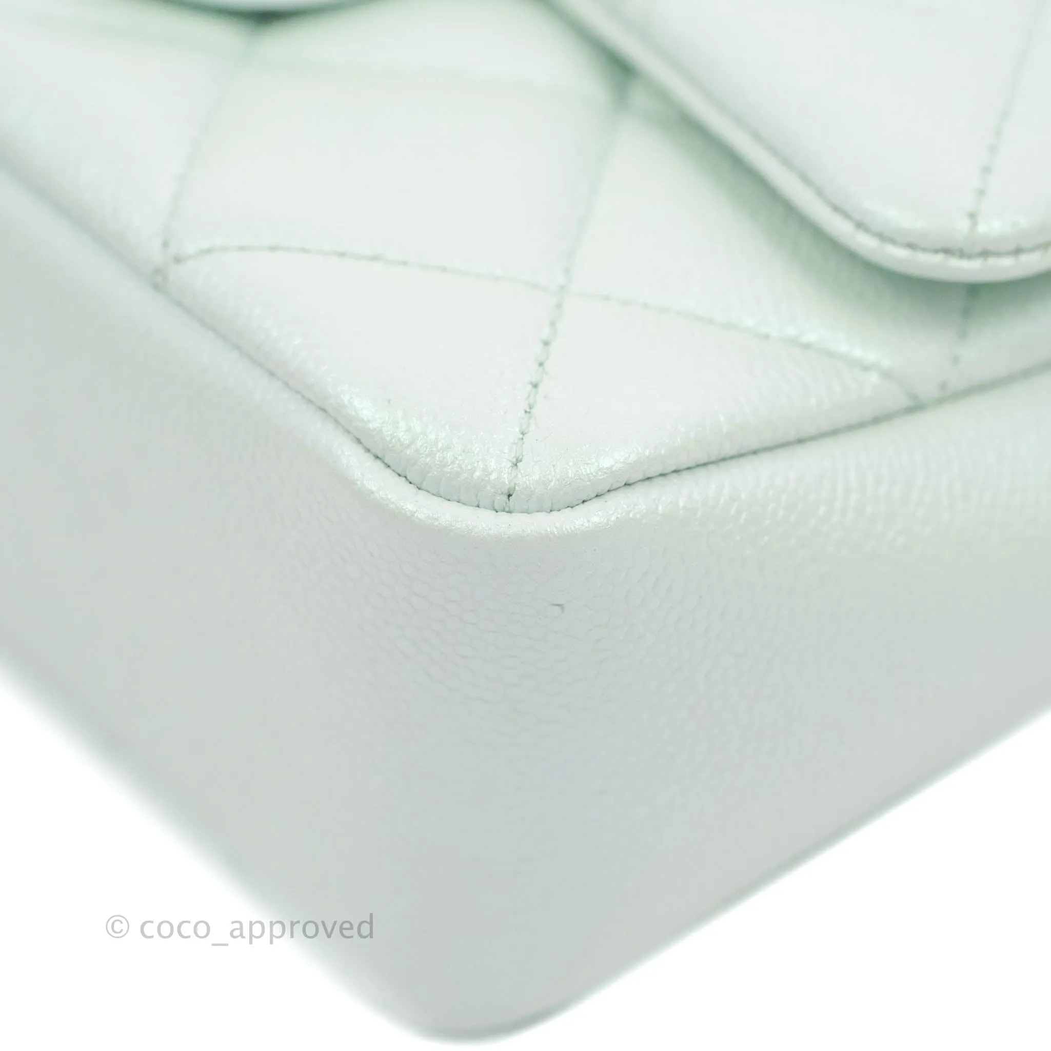 Chanel Quilted My Perfect Mini Iridescent Mint Green Caviar Aged Gold Hardware 21K