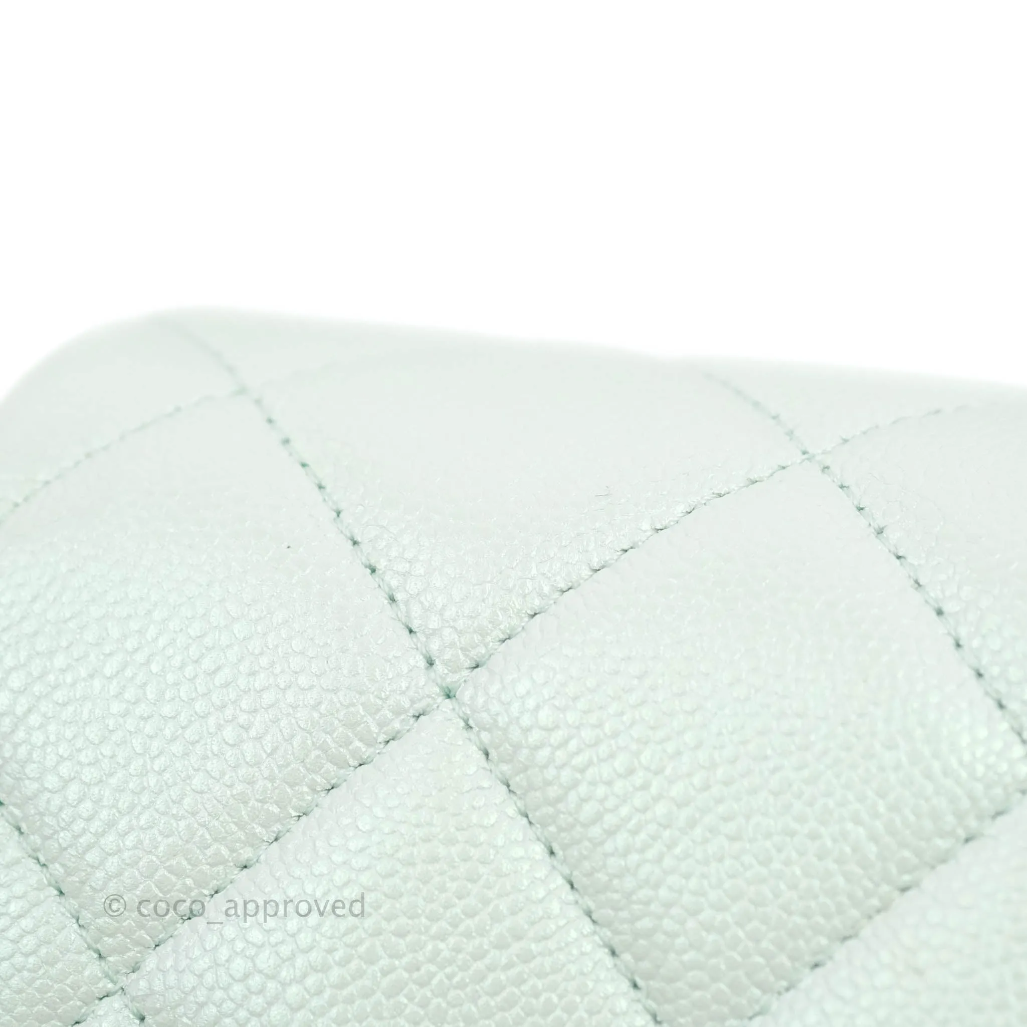 Chanel Quilted My Perfect Mini Iridescent Mint Green Caviar Aged Gold Hardware 21K
