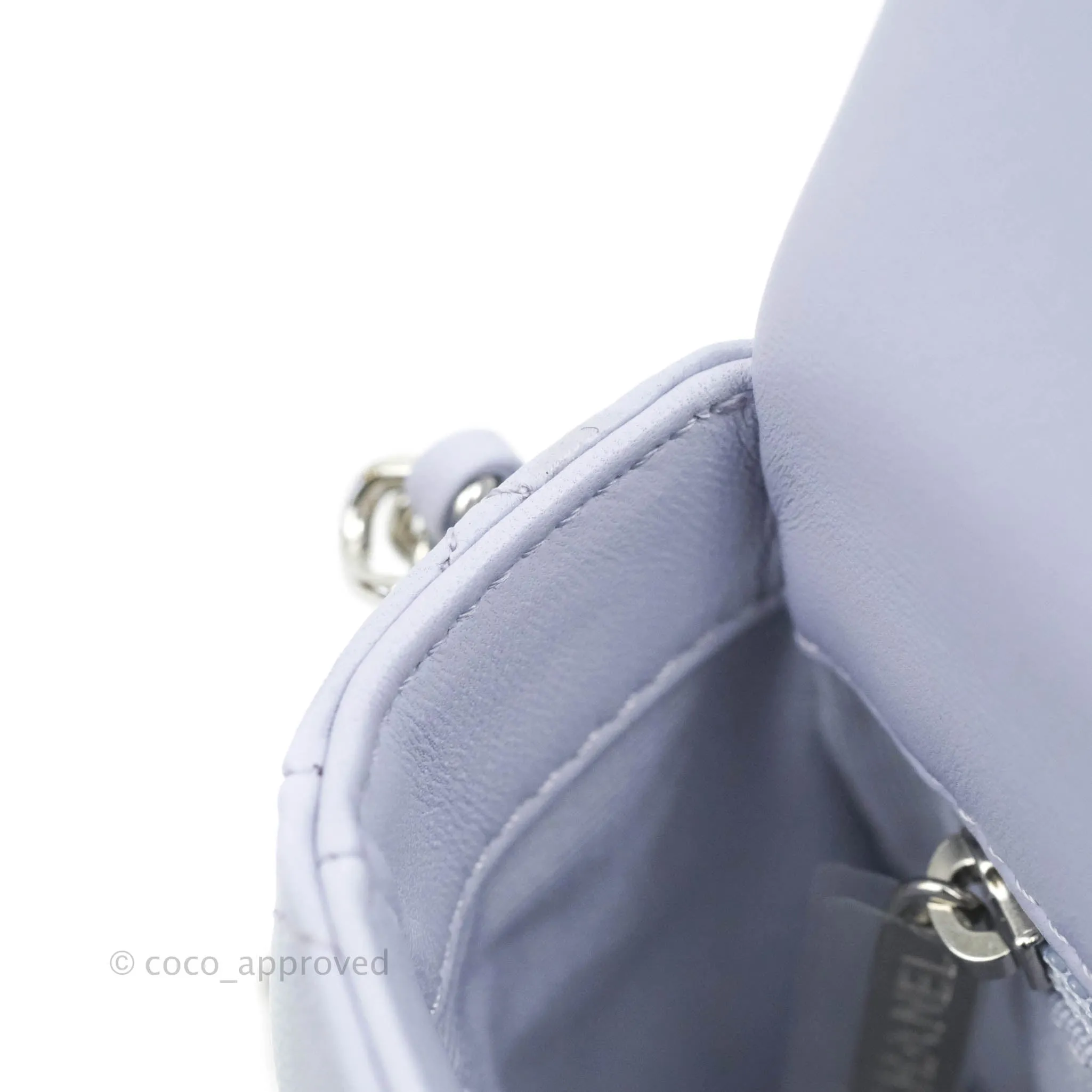Chanel Quilted My Perfect Mini With Pearl Lilac Lambskin Silver Hardware