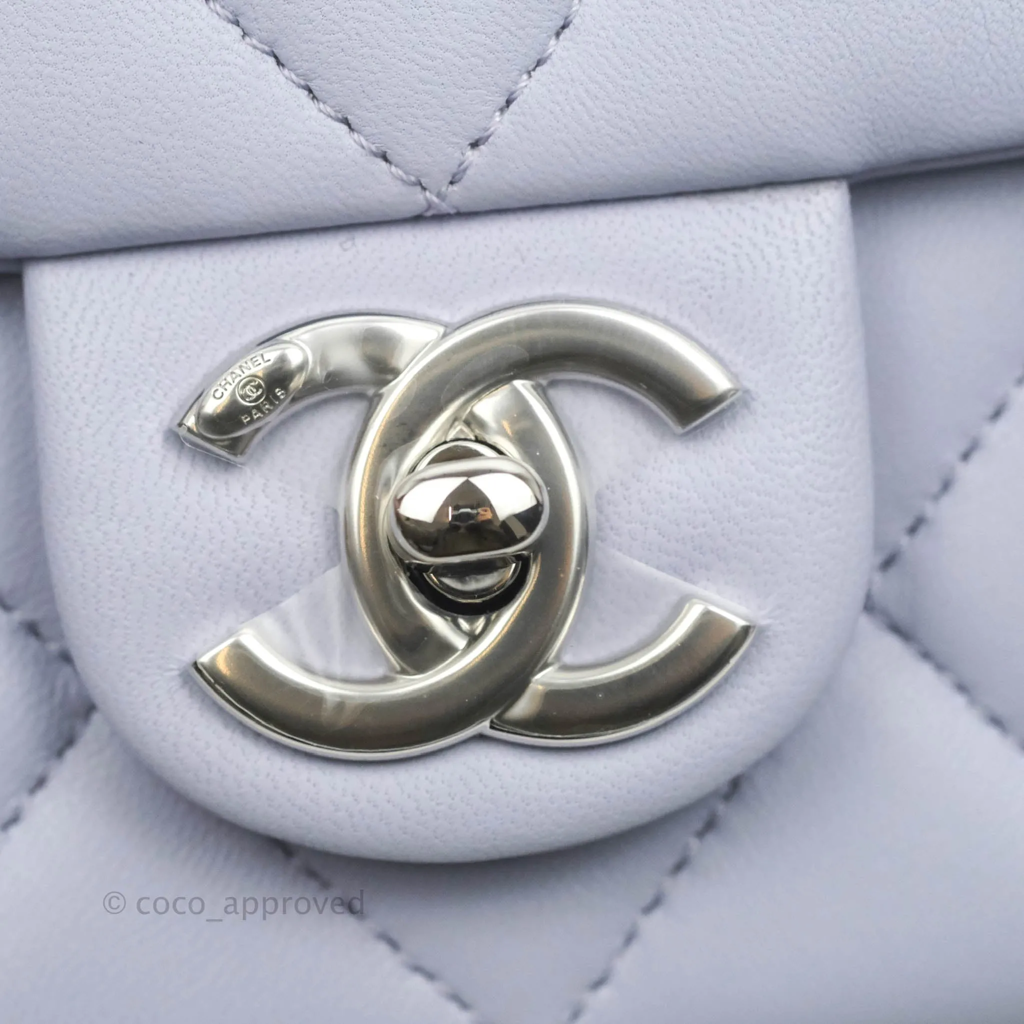 Chanel Quilted My Perfect Mini With Pearl Lilac Lambskin Silver Hardware