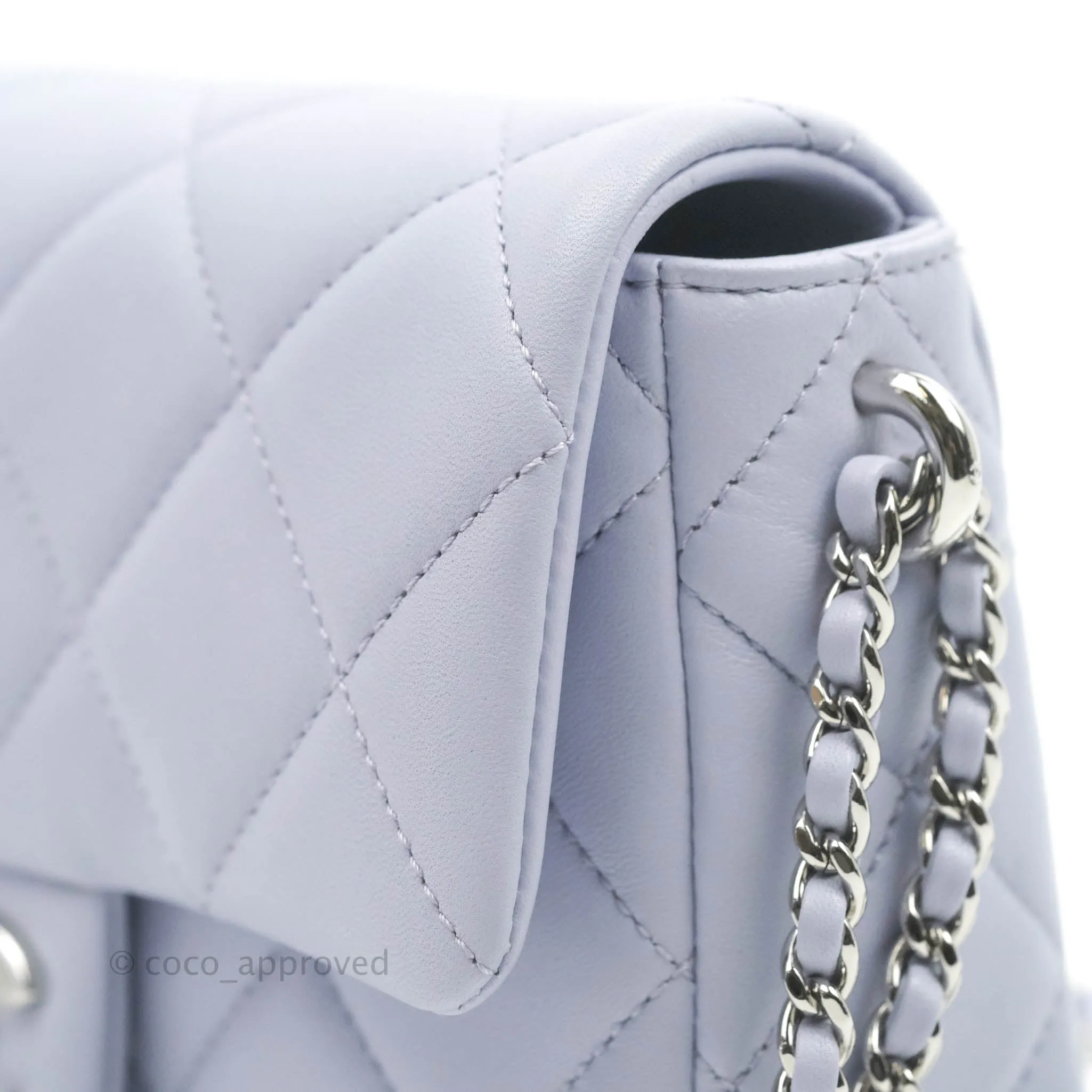 Chanel Quilted My Perfect Mini With Pearl Lilac Lambskin Silver Hardware