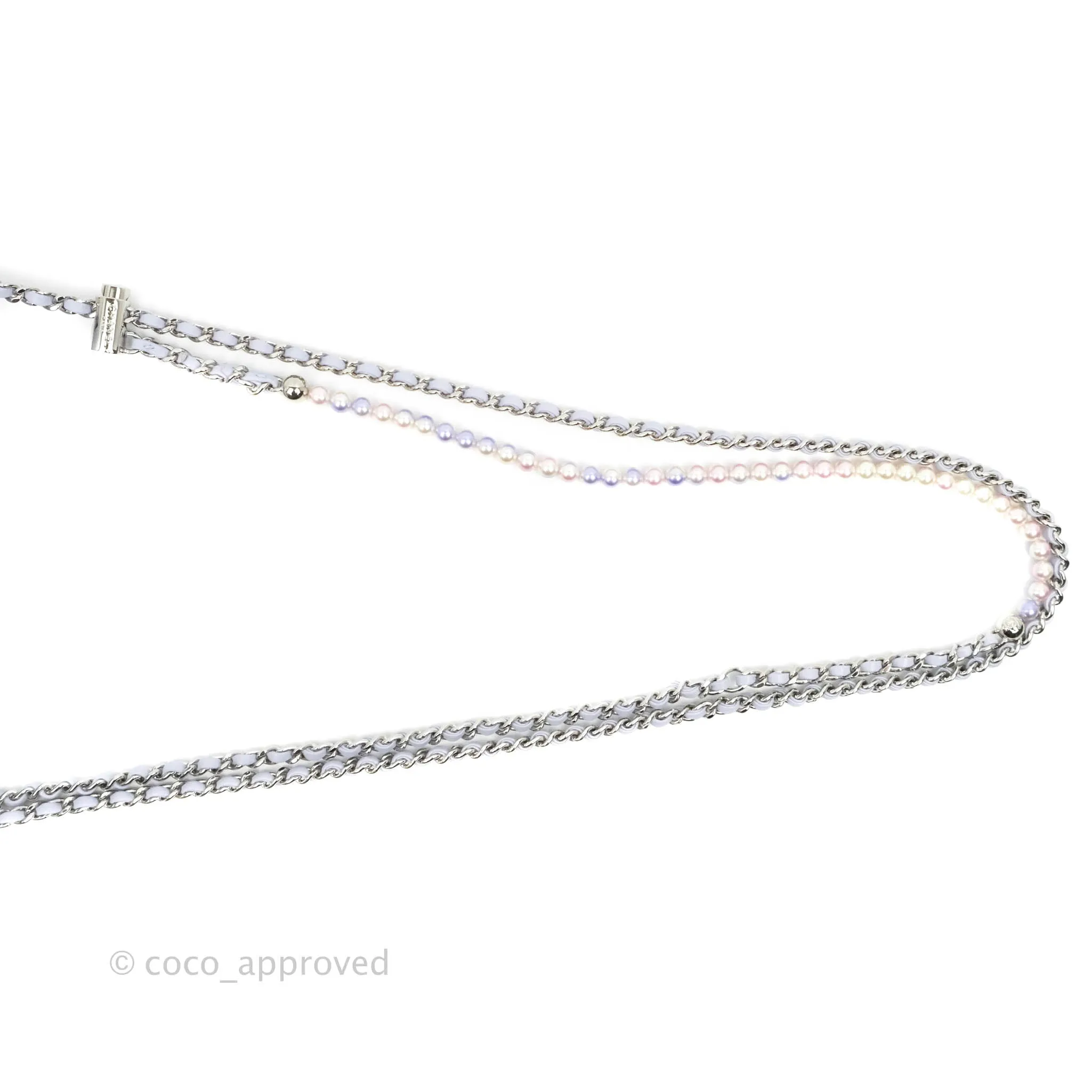 Chanel Quilted My Perfect Mini With Pearl Lilac Lambskin Silver Hardware