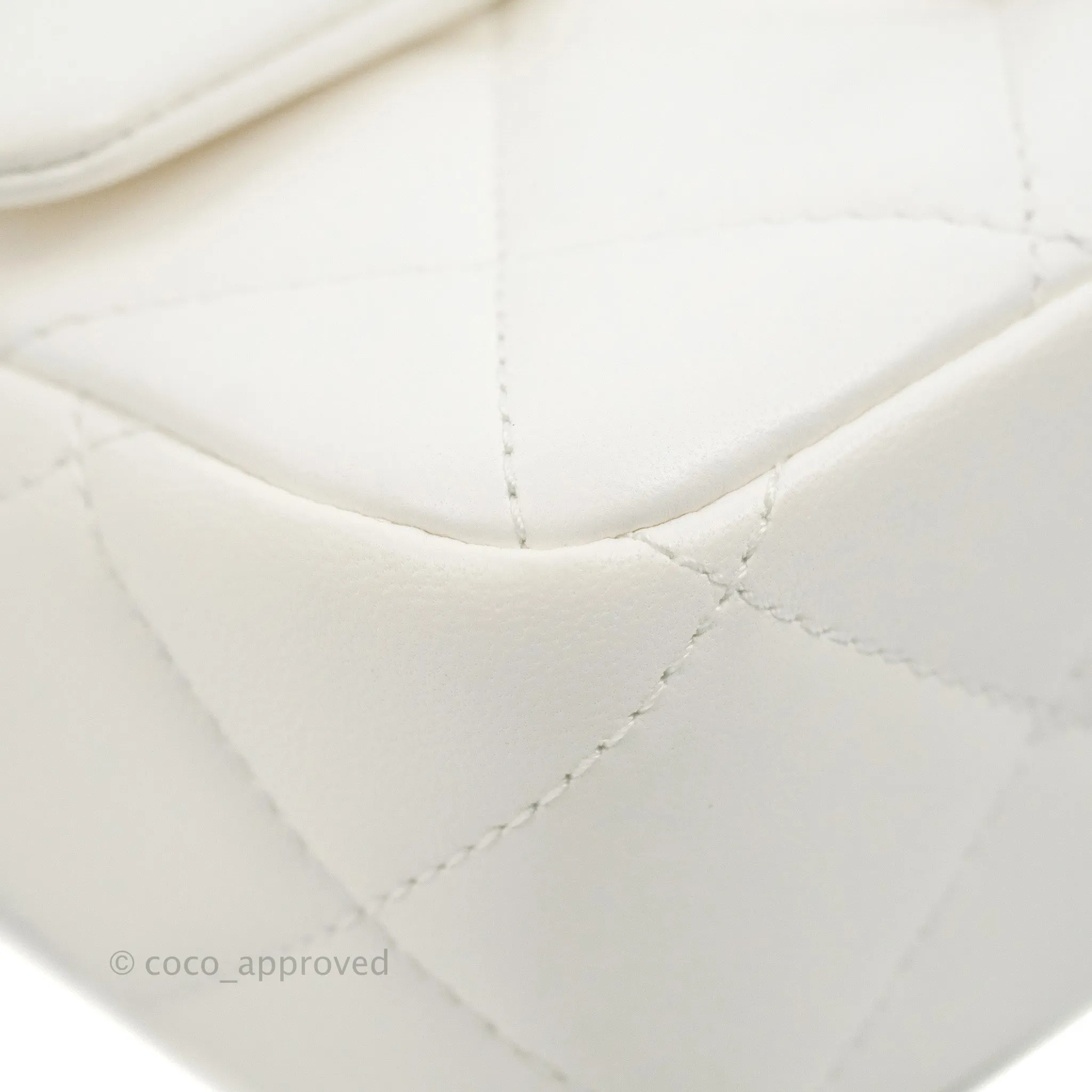Chanel Quilted My Perfect Mini With Pearl White Lambskin Aged Gold Hardware