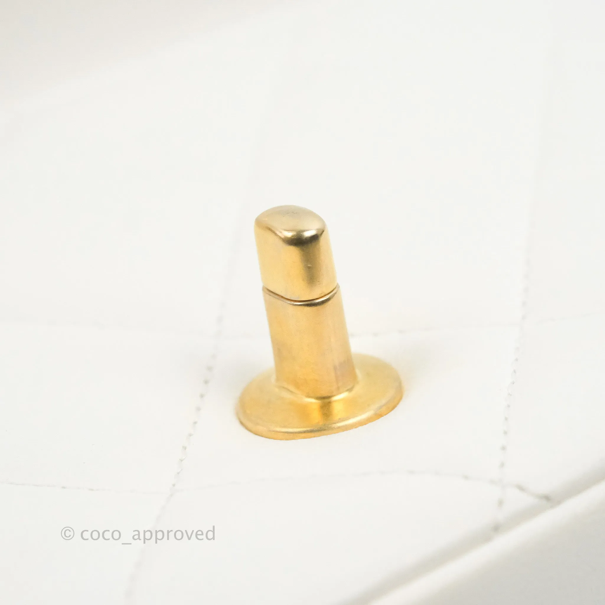 Chanel Quilted My Perfect Mini With Pearl White Lambskin Aged Gold Hardware