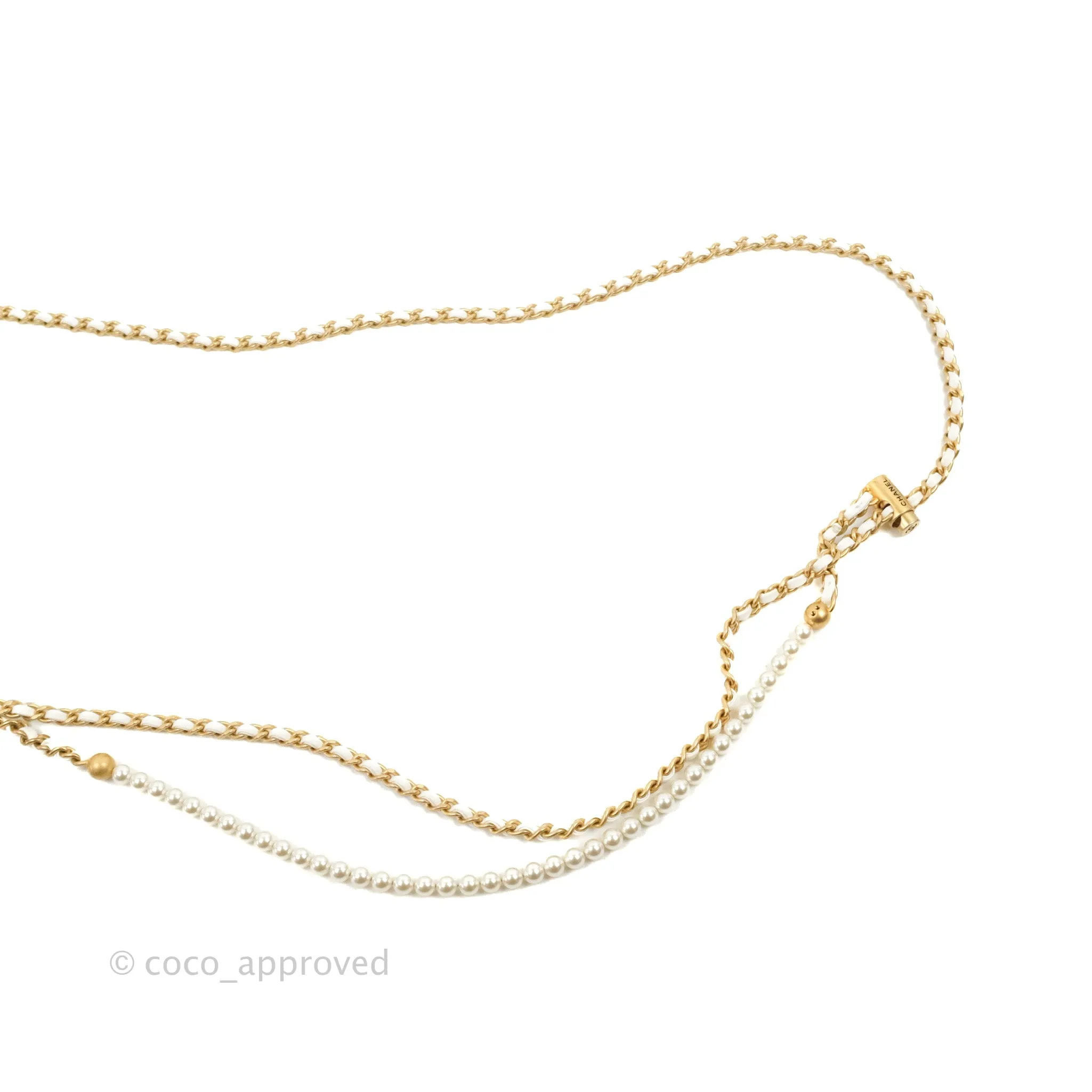 Chanel Quilted My Perfect Mini With Pearl White Lambskin Aged Gold Hardware