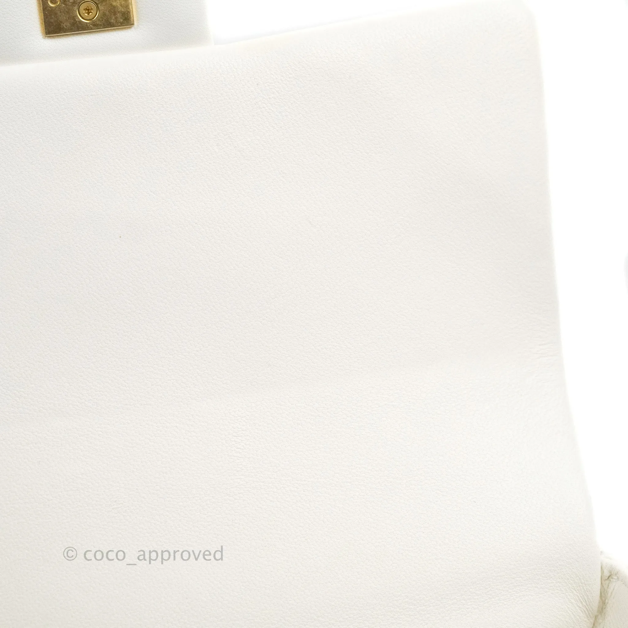 Chanel Quilted My Perfect Mini With Pearl White Lambskin Aged Gold Hardware