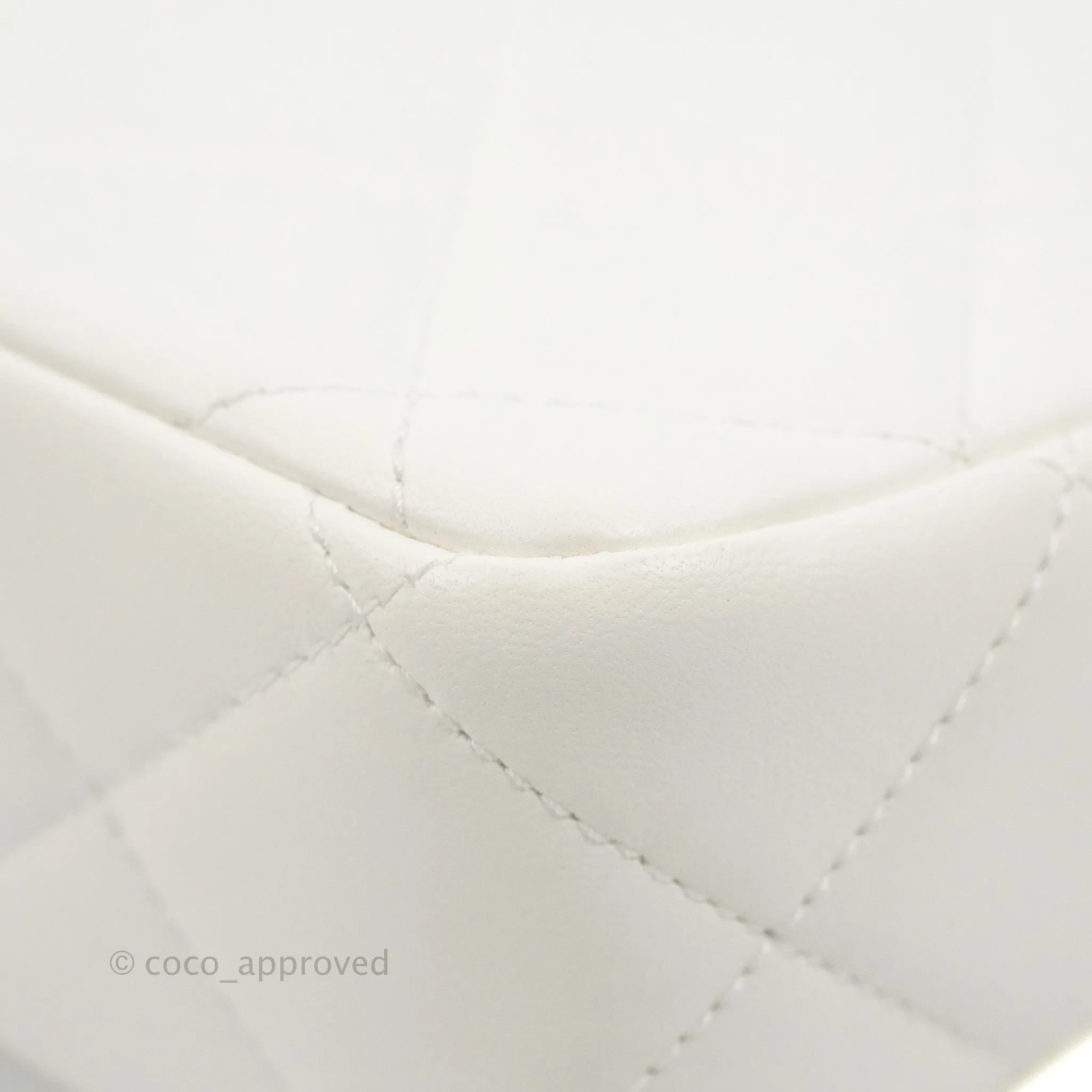 Chanel Quilted My Perfect Mini With Pearl White Lambskin Aged Gold Hardware