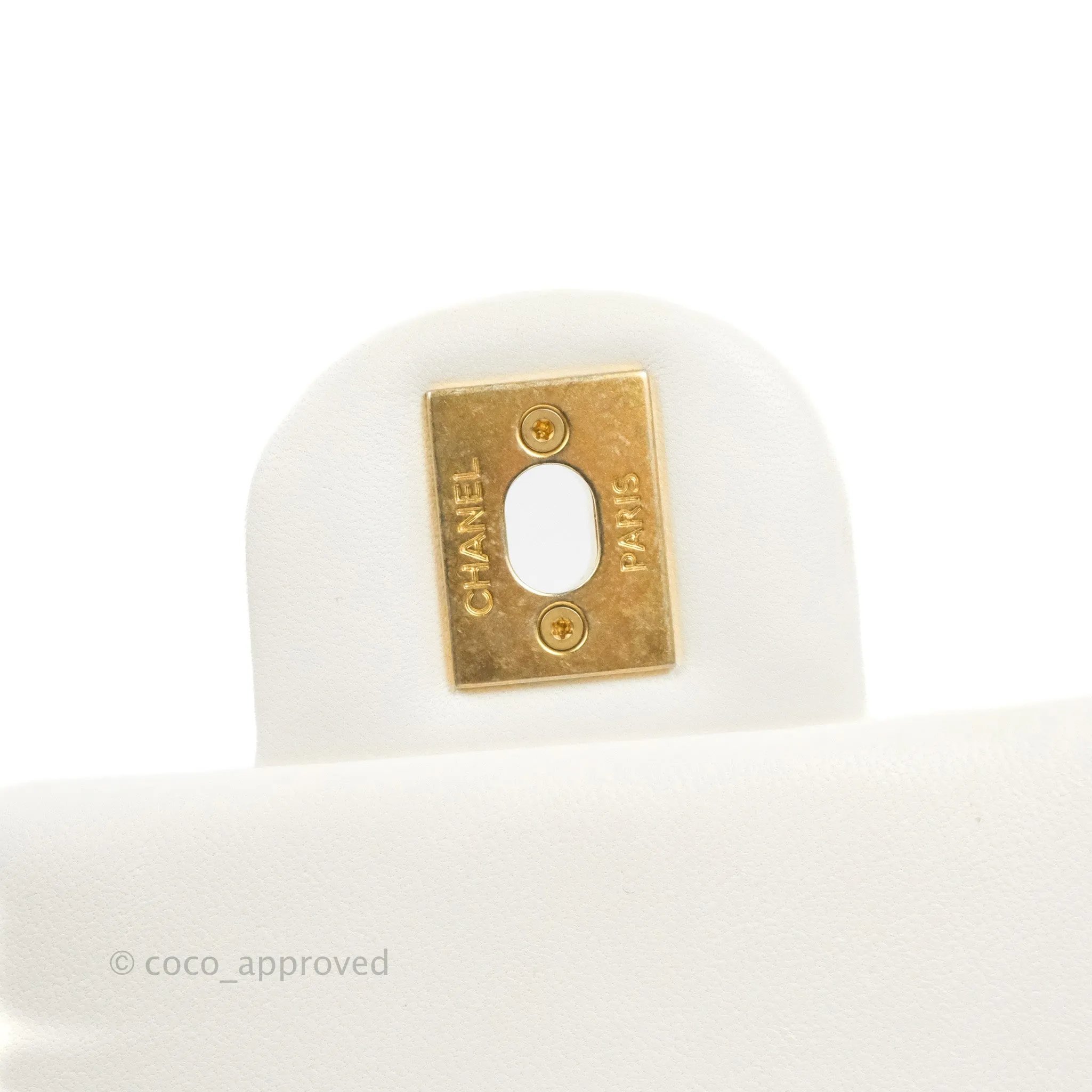 Chanel Quilted My Perfect Mini With Pearl White Lambskin Aged Gold Hardware