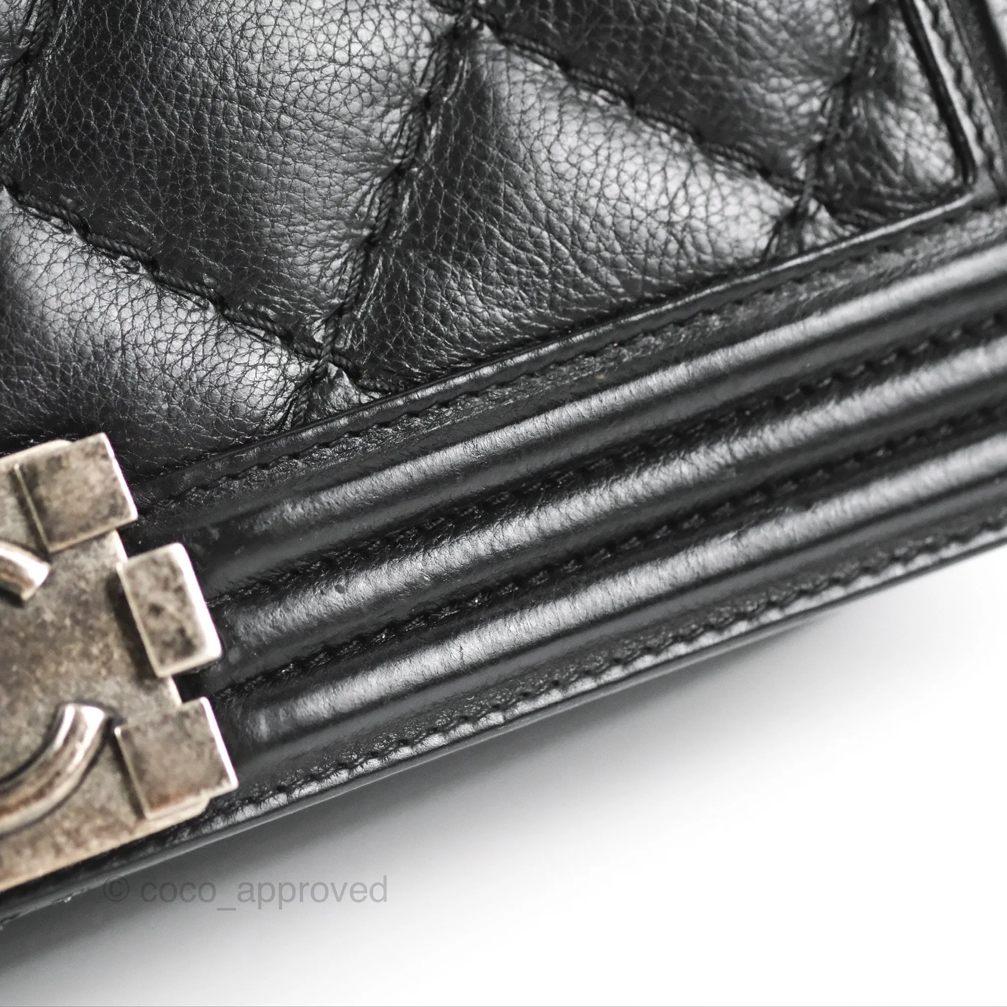 Chanel Quilted New Medium Boy Black Calfskin Ruthenium Hardware
