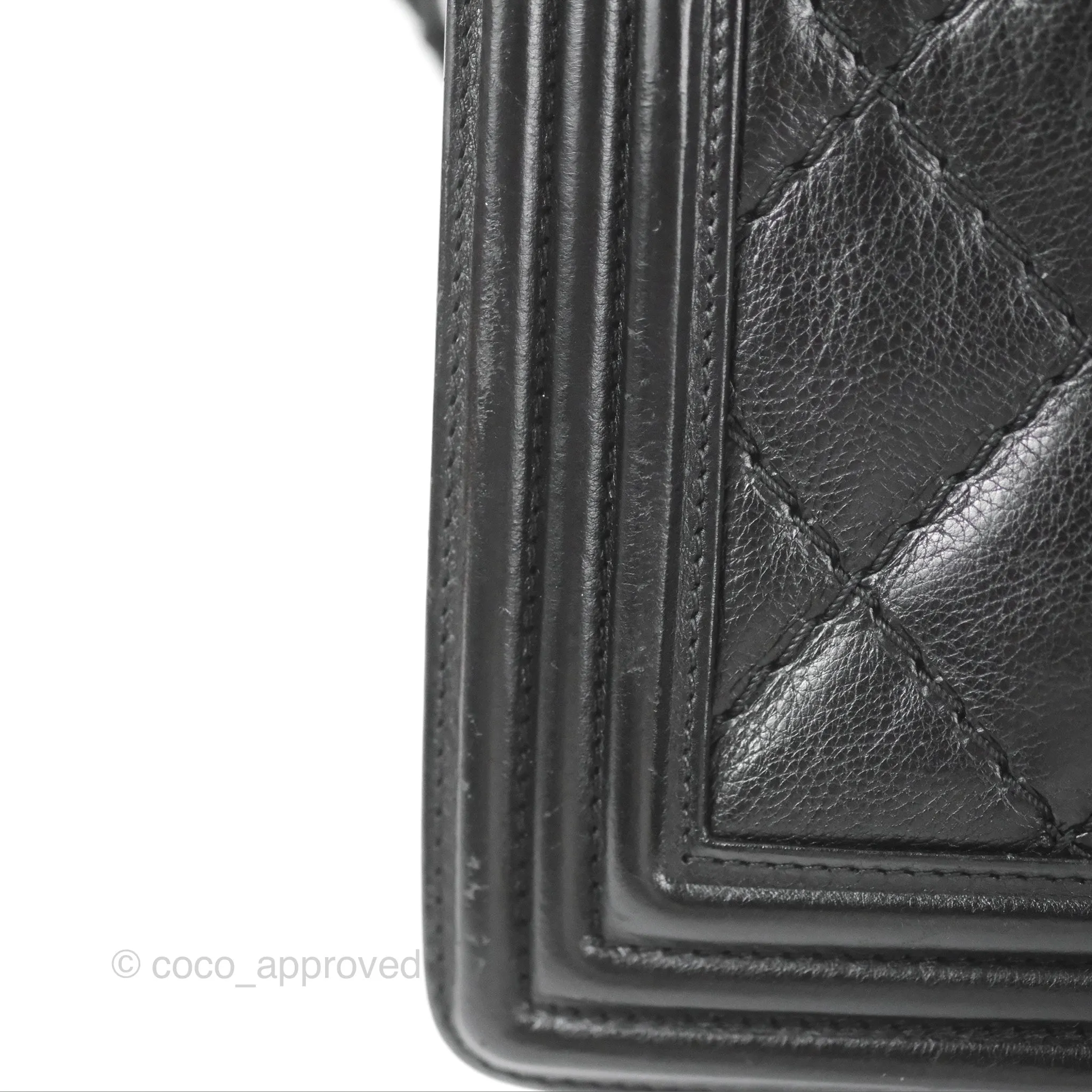 Chanel Quilted New Medium Boy Black Calfskin Ruthenium Hardware