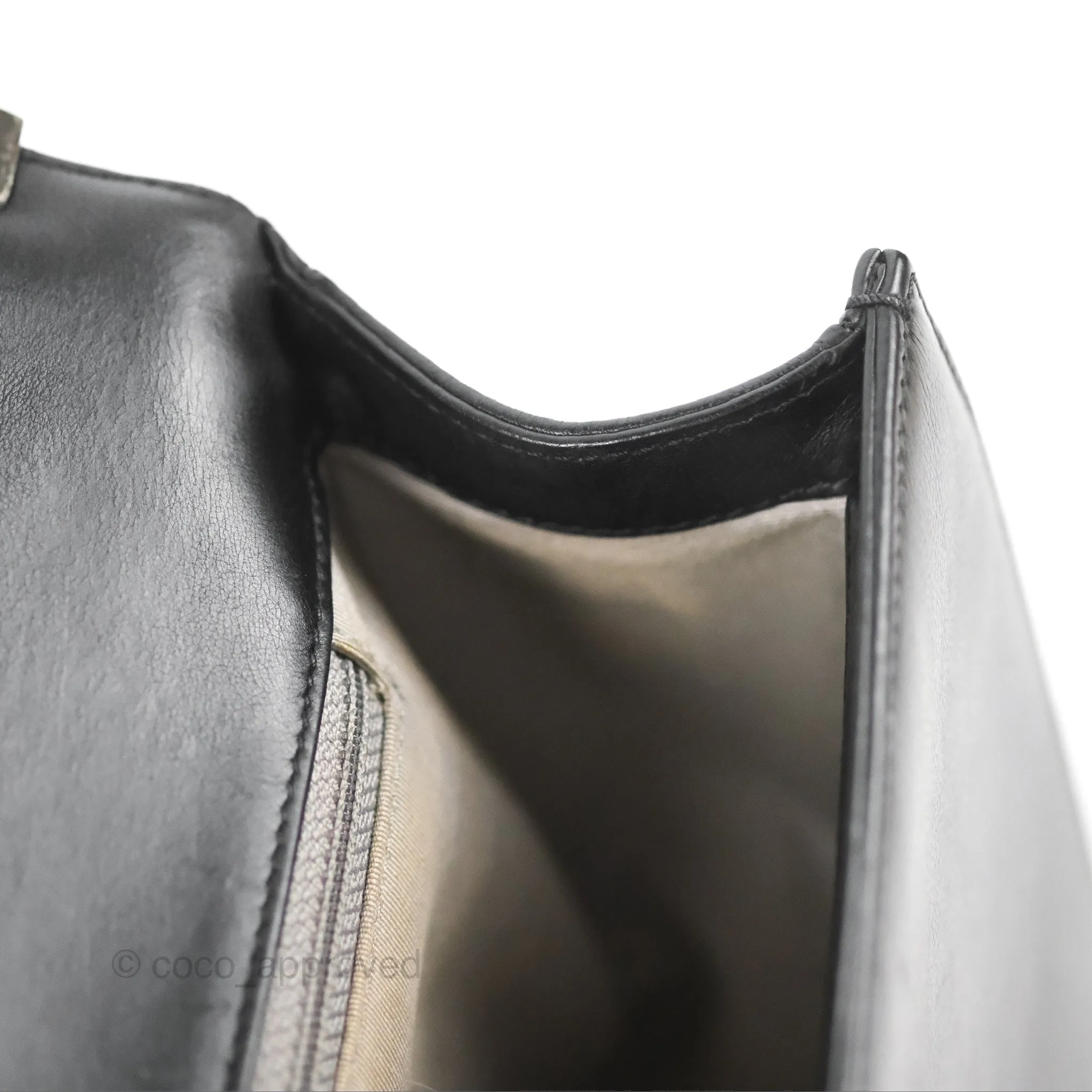 Chanel Quilted New Medium Boy Black Calfskin Ruthenium Hardware