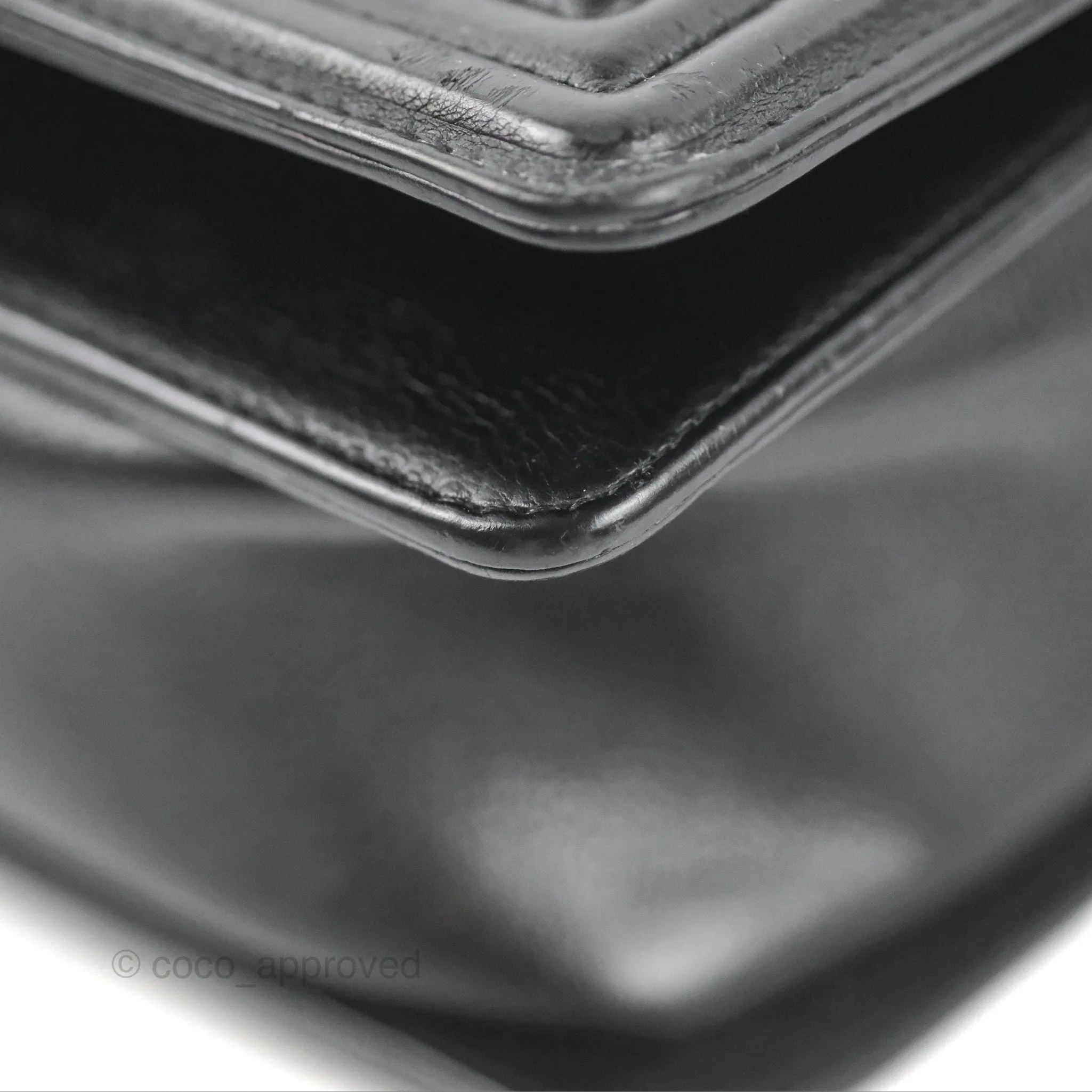 Chanel Quilted New Medium Boy Black Calfskin Ruthenium Hardware