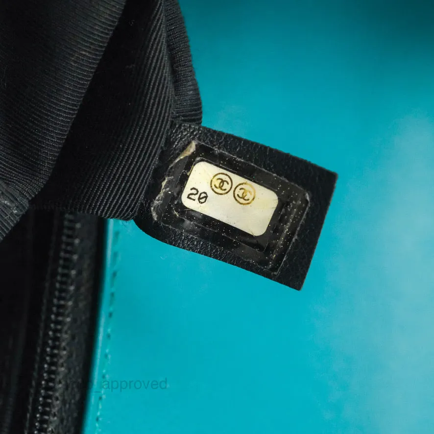 Chanel Quilted New Medium Boy Turquoise Patent Silver Hardware