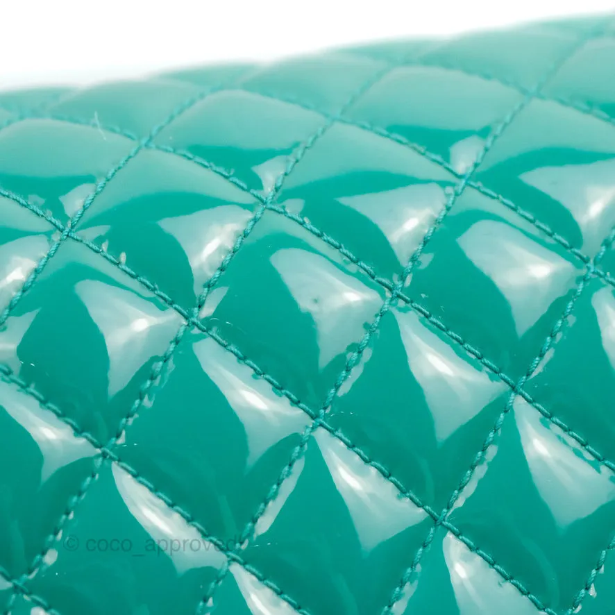 Chanel Quilted New Medium Boy Turquoise Patent Silver Hardware
