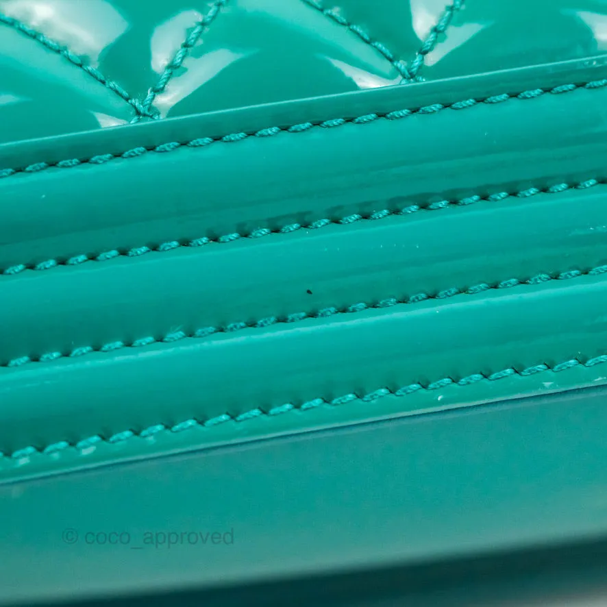 Chanel Quilted New Medium Boy Turquoise Patent Silver Hardware