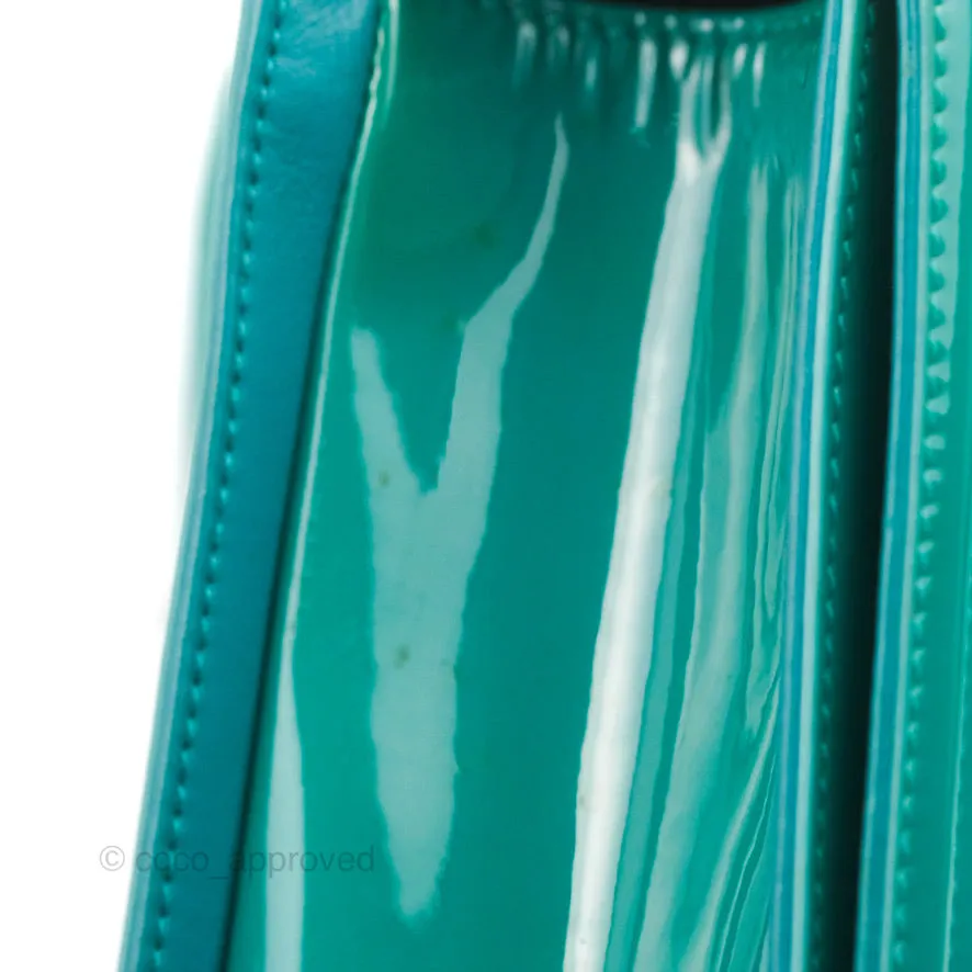 Chanel Quilted New Medium Boy Turquoise Patent Silver Hardware