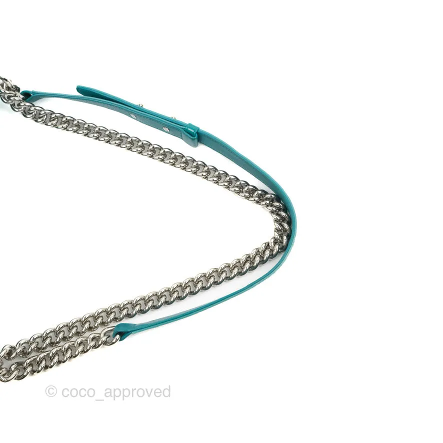 Chanel Quilted New Medium Boy Turquoise Patent Silver Hardware
