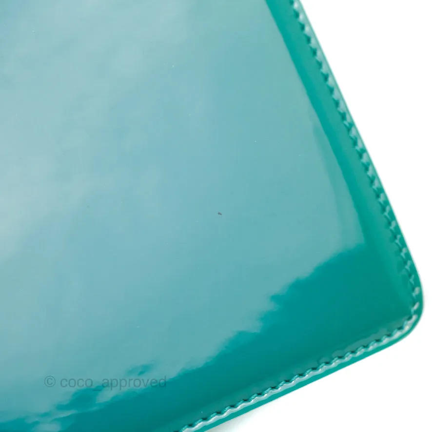 Chanel Quilted New Medium Boy Turquoise Patent Silver Hardware