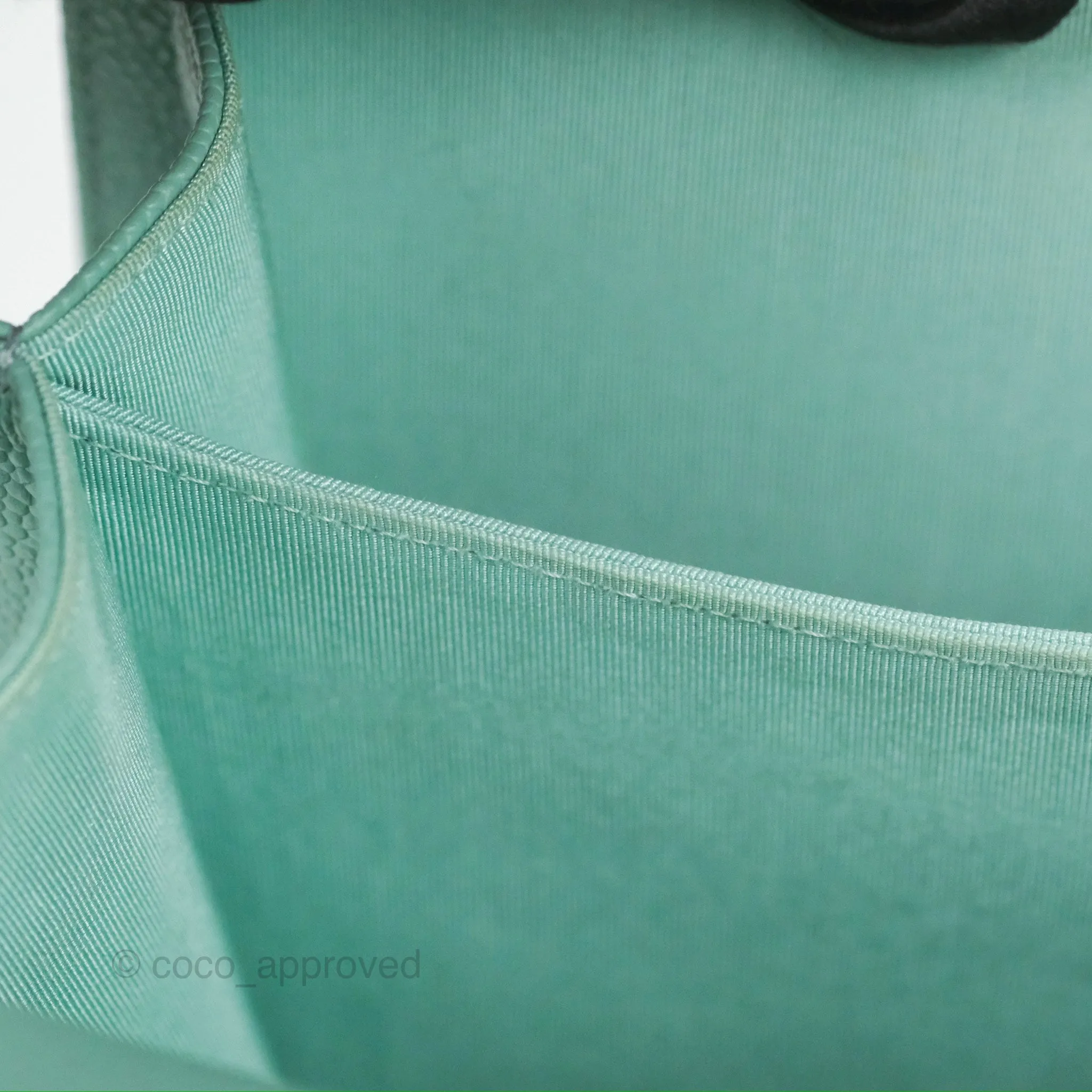 Chanel Quilted North South Boy Flap Tiffany Green Caviar Gold Hardware