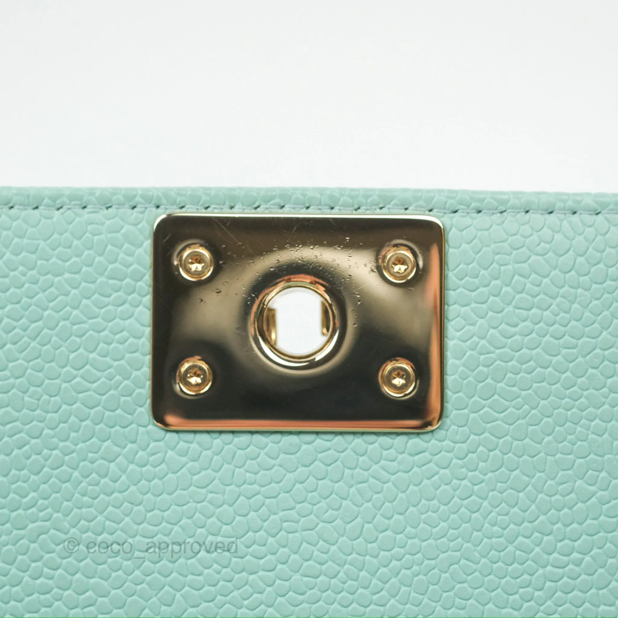 Chanel Quilted North South Boy Flap Tiffany Green Caviar Gold Hardware