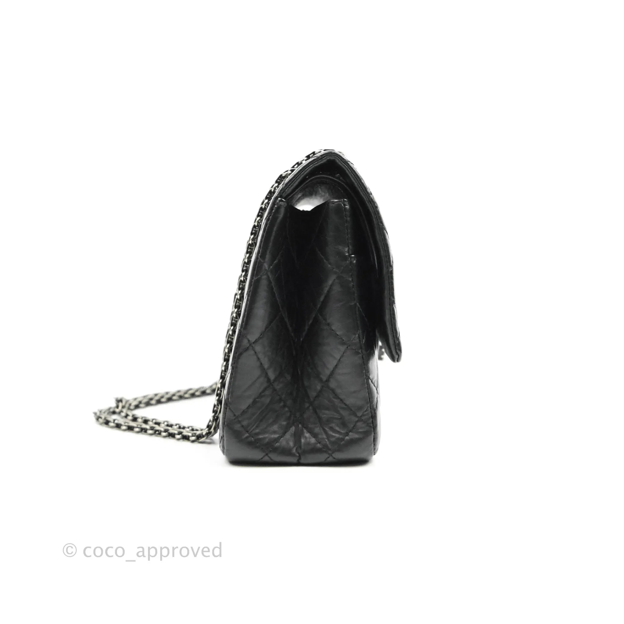 Chanel Quilted Reissue 226 Flap Black Aged Calfskin Ruthenium Hardware