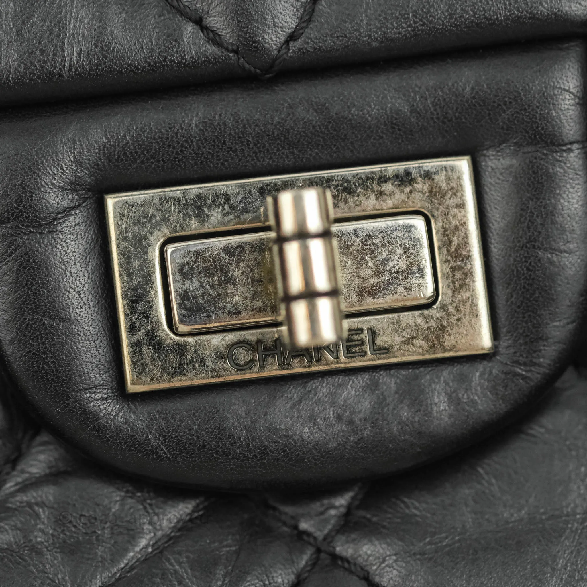 Chanel Quilted Reissue 226 Flap Black Aged Calfskin Ruthenium Hardware